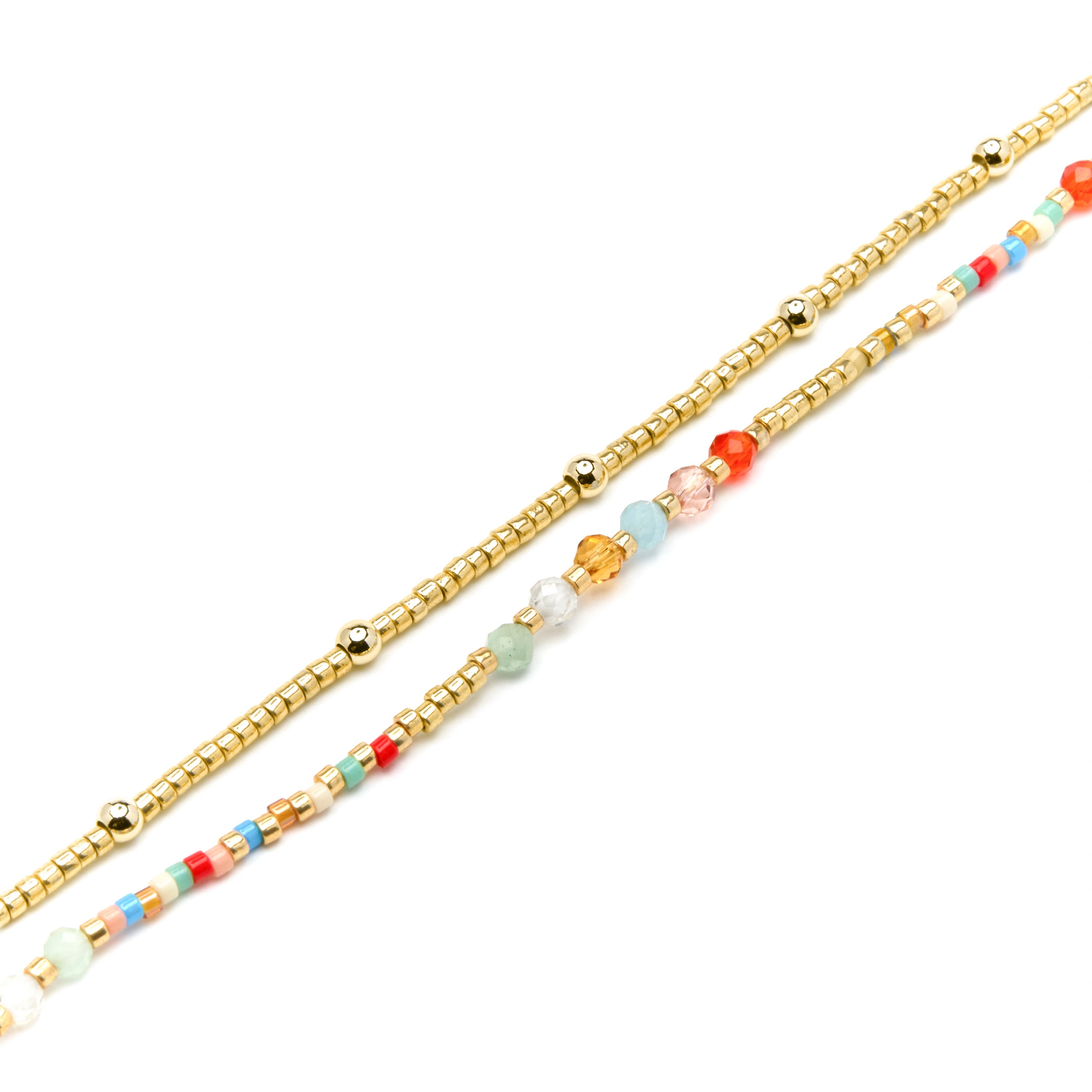 925 Sterling Silver and Multicolor Crystal Bracelet, 18k Yellow Gold Finish - Guth