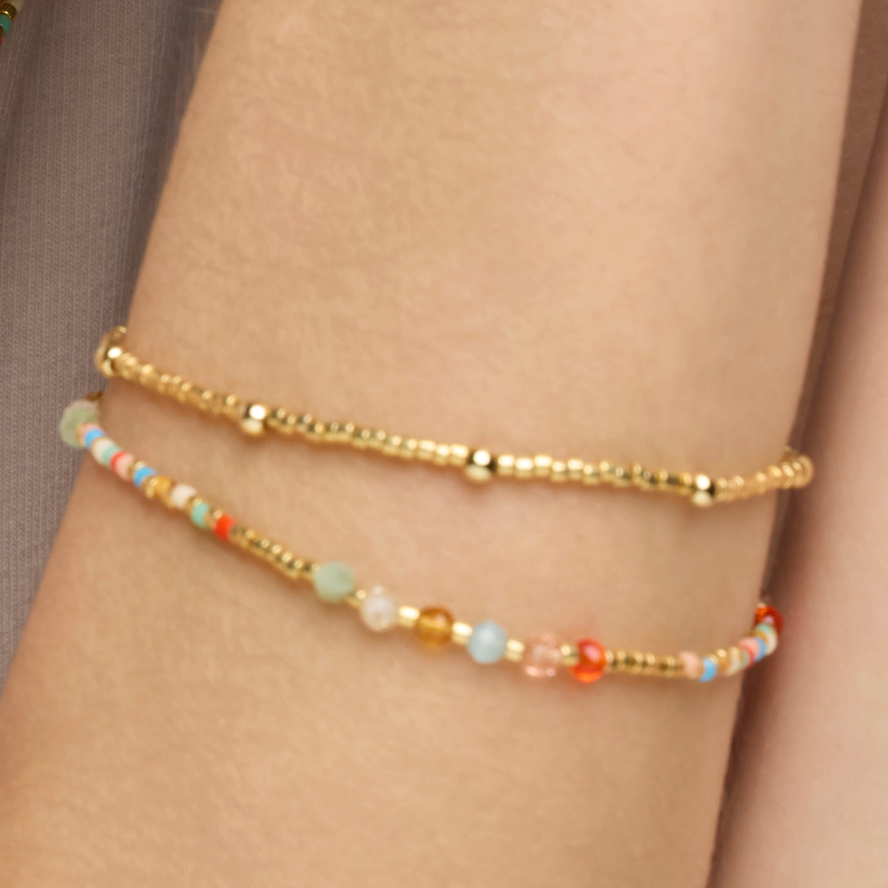 925 Sterling Silver and Multicolor Crystal Bracelet, 18k Yellow Gold Finish - Guth