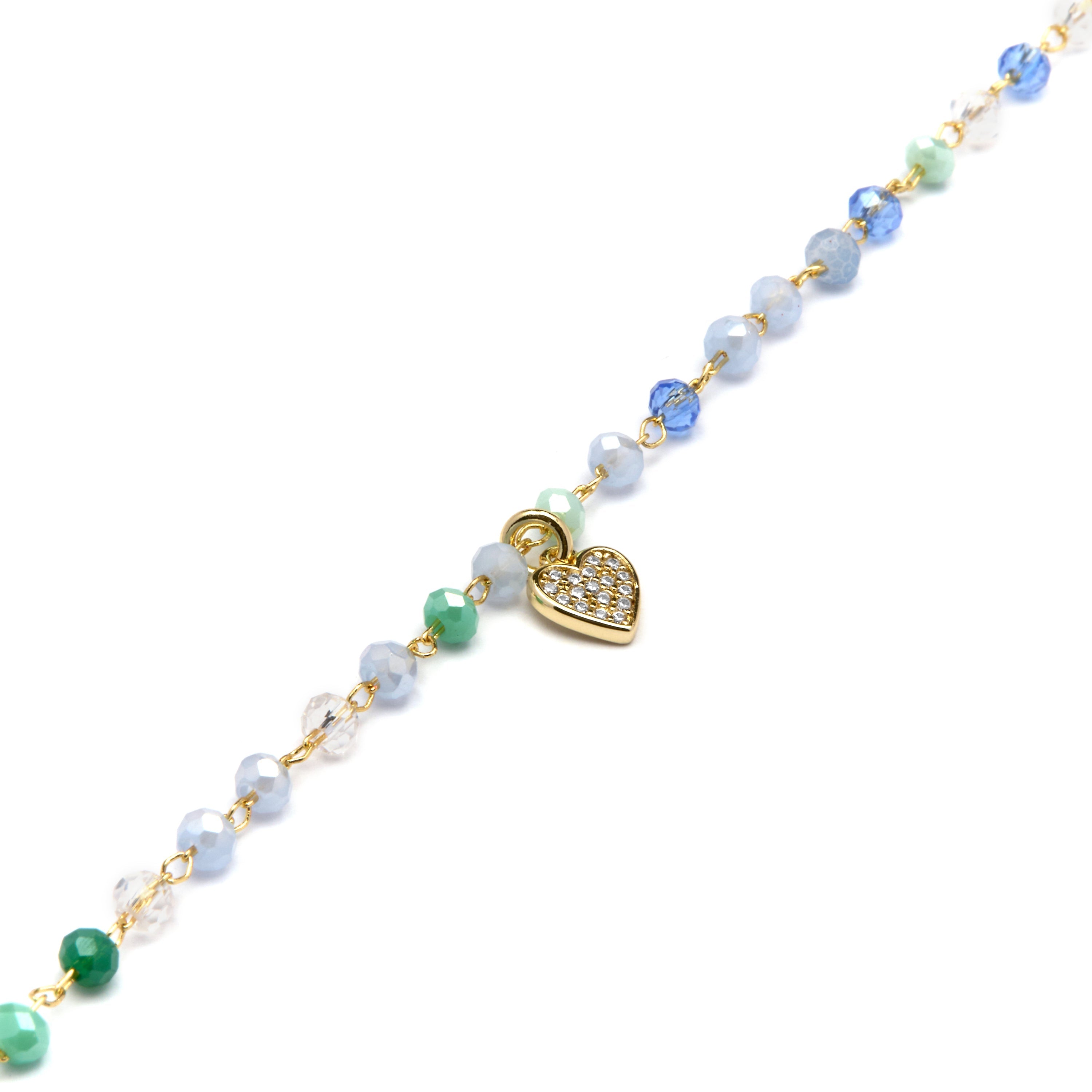 925 Sterling Silver and Multicolor Crystal Bracelet with 18k Yellow Gold Finish - Caram