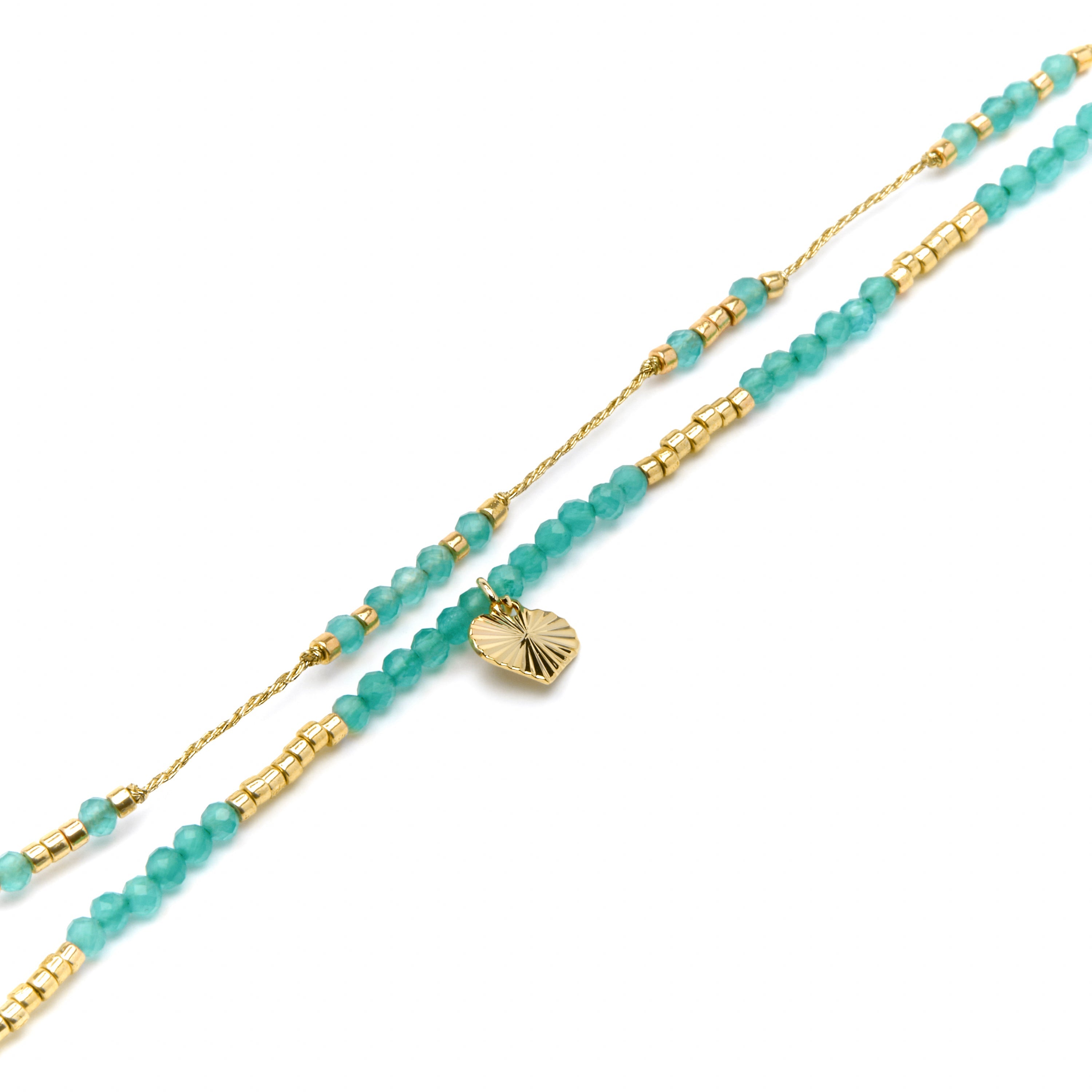 925 Sterling Silver and Green Crystal Bracelet with 18k Yellow Gold Finish - Talorce