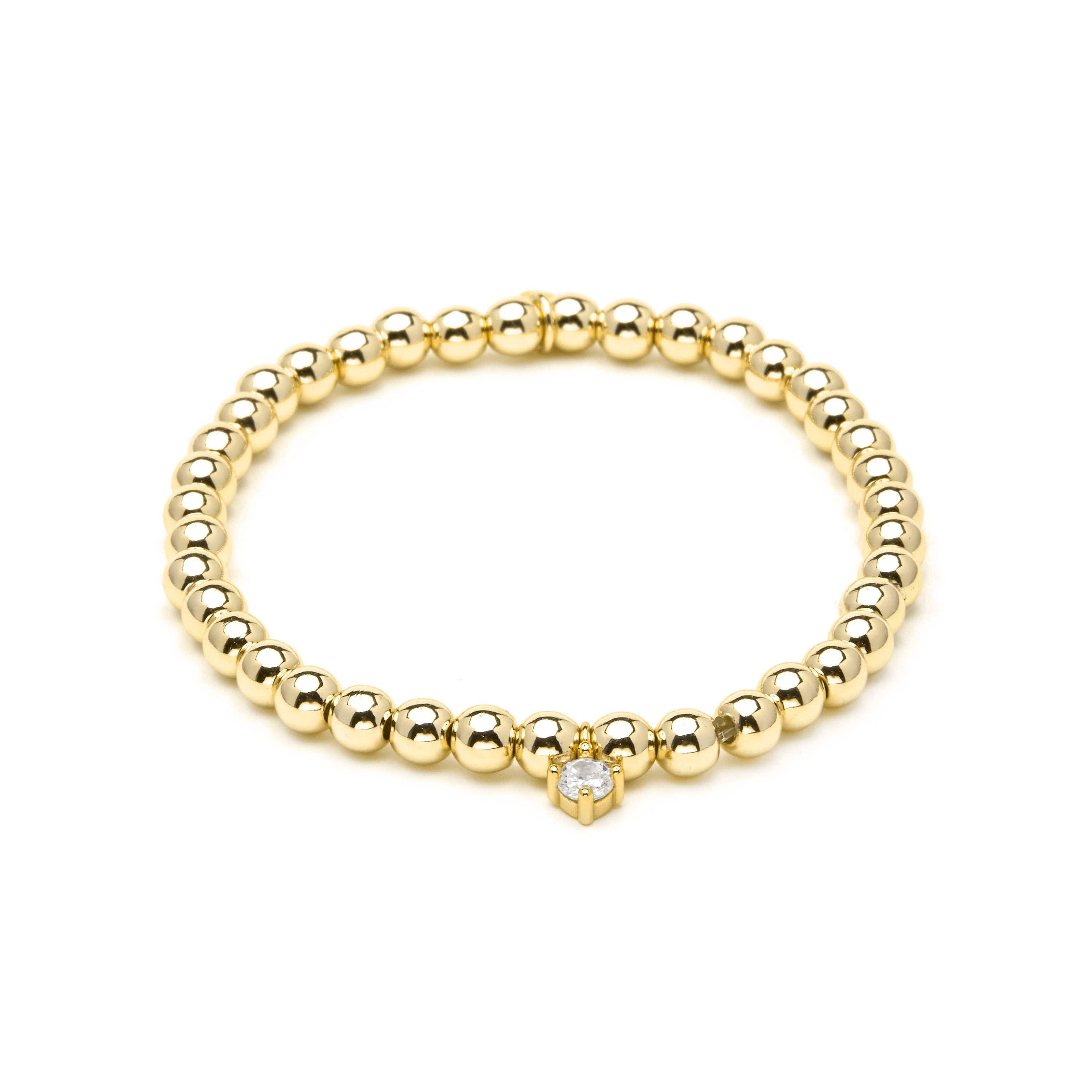 925 Sterling Silver Bracelet with Brilliant Zirconia, 18k Yellow Gold Finish - Hawil