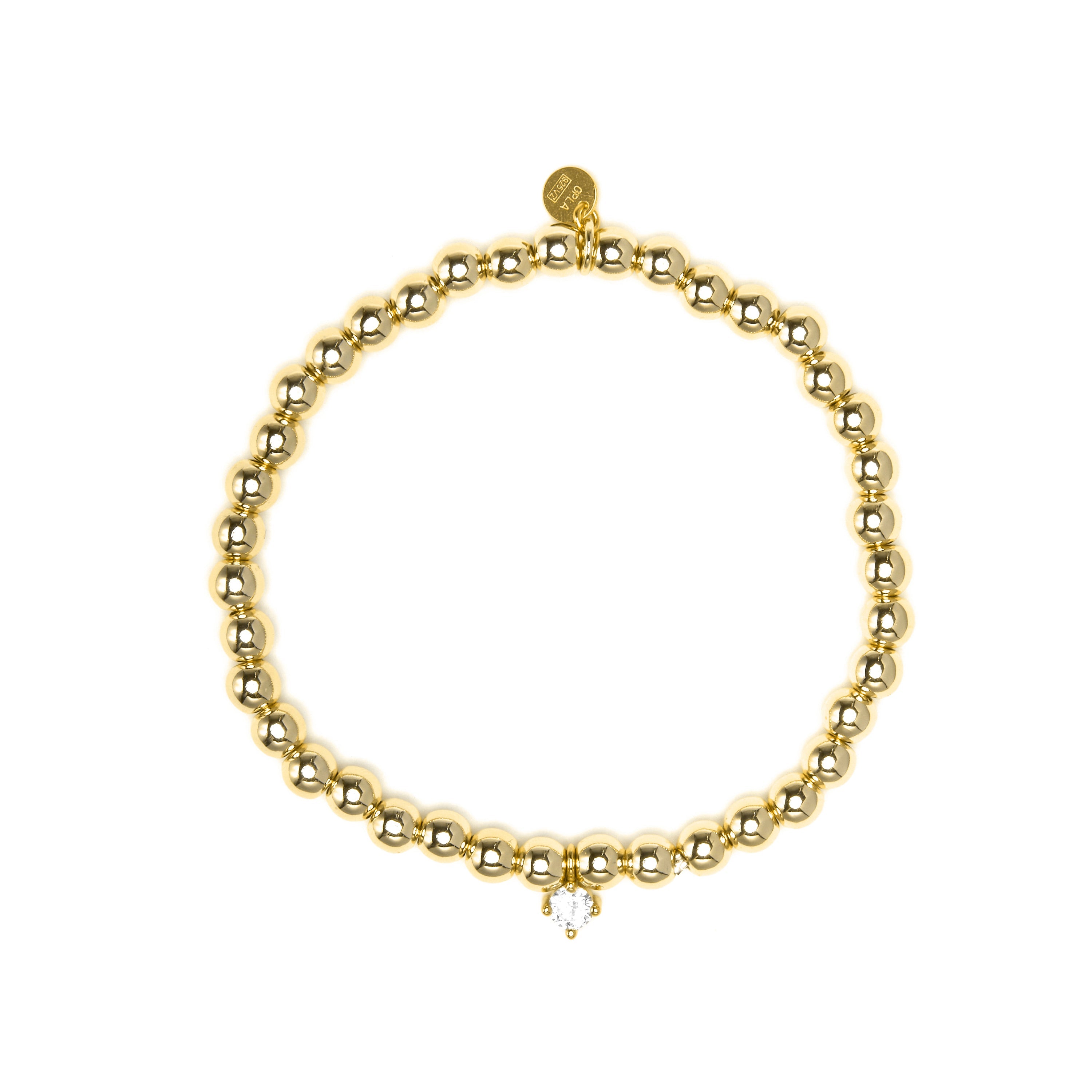 925 Sterling Silver Bracelet with Brilliant Zirconia, 18k Yellow Gold Finish - Hawil
