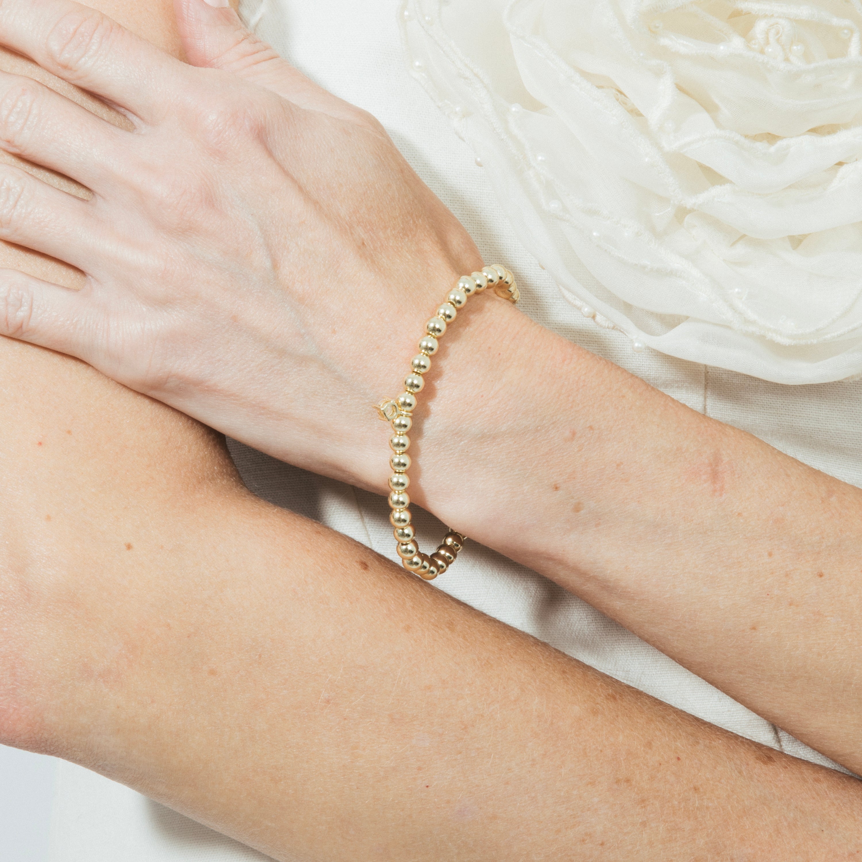 925 Sterling Silver Bracelet with Brilliant Zirconia, 18k Yellow Gold Finish - Hawil