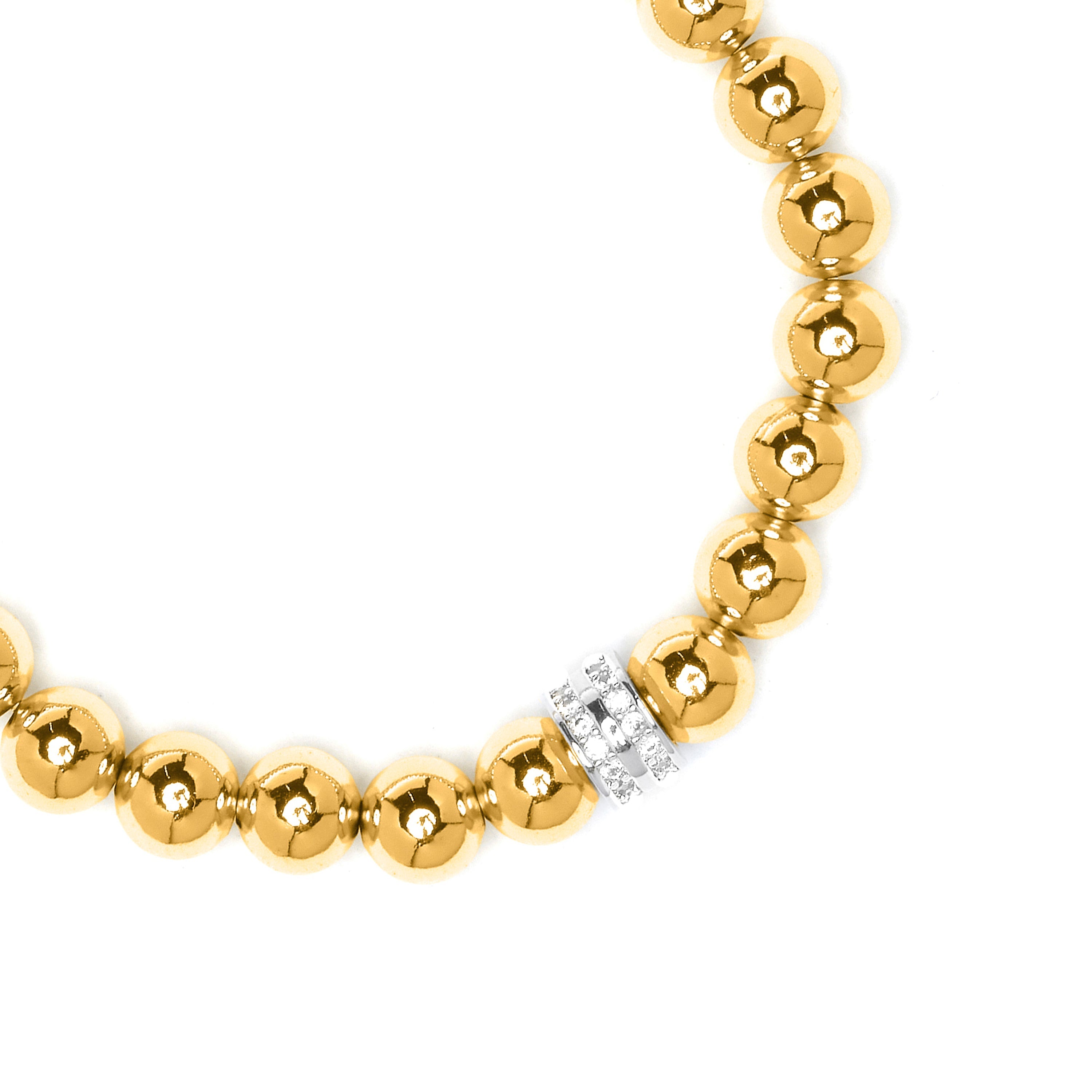 Sterling Silver 925 and Brilliant Zircon Bracelet with 18k Yellow Gold Finish - Lotine