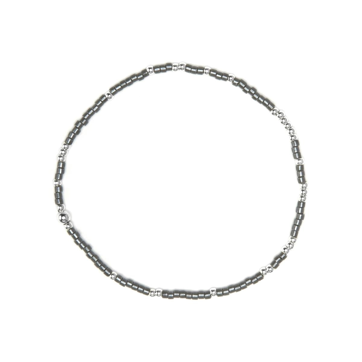 Pulsera de Plata de Ley 925 y Cristal Gris acabado en rodio - Usane