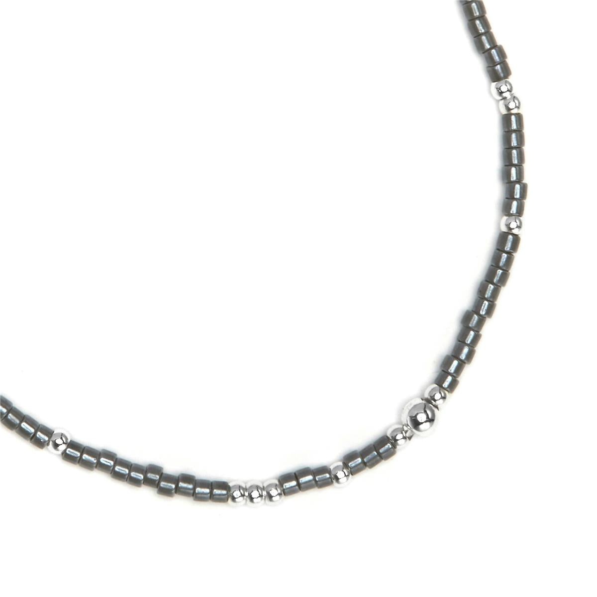 Pulsera de Plata de Ley 925 y Cristal Gris acabado en rodio - Usane