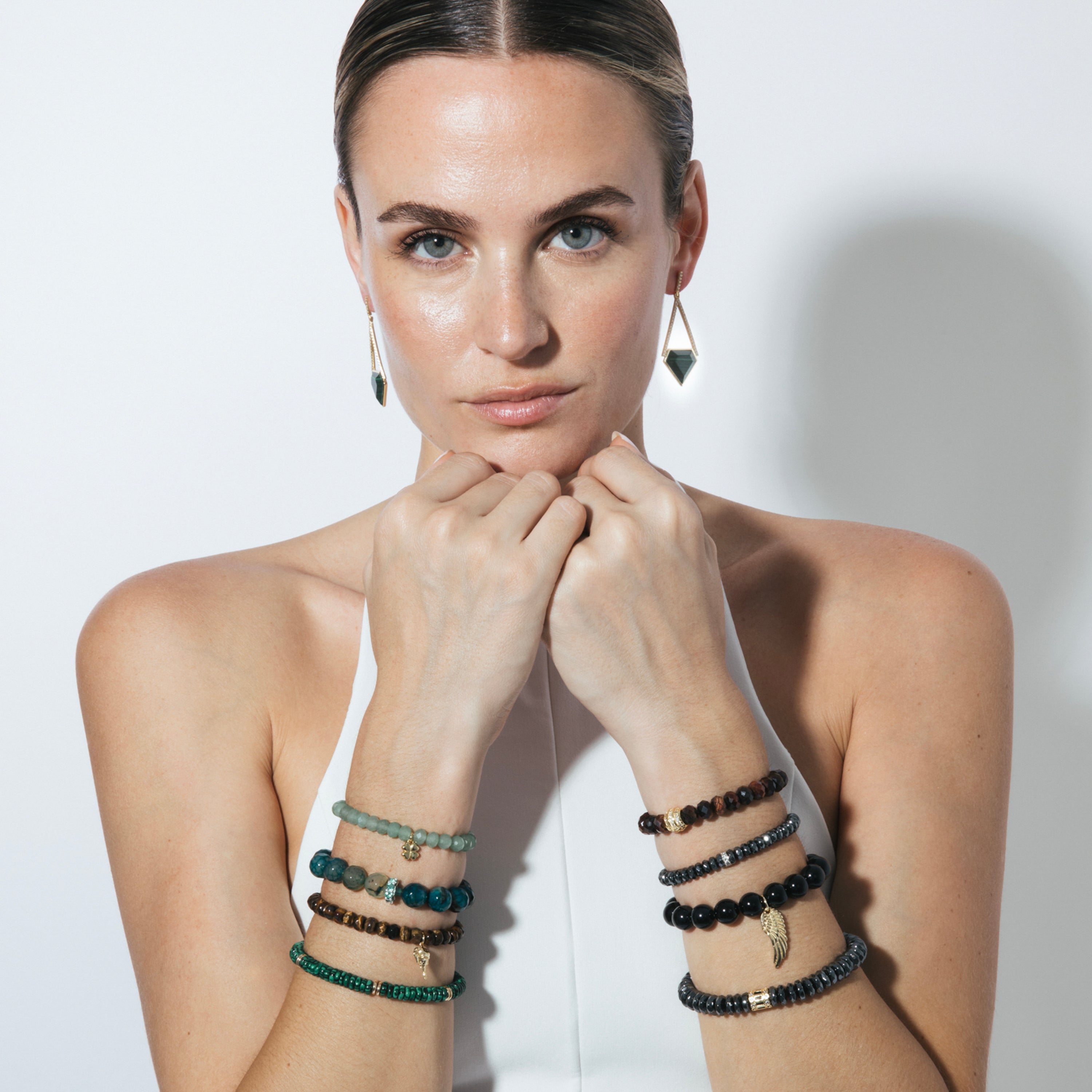 925 Sterling Silver and Hematite 18k Yellow Gold Plated Bracelet - Lakil