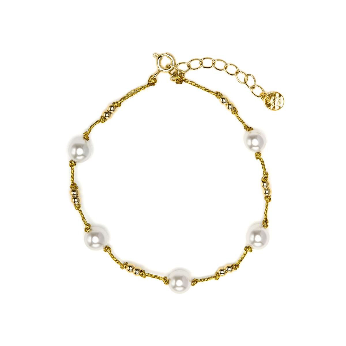 Pulsera de Plata de Ley 925 y Circonita Brillante acabado en oro amarillo 18k - Hilnio