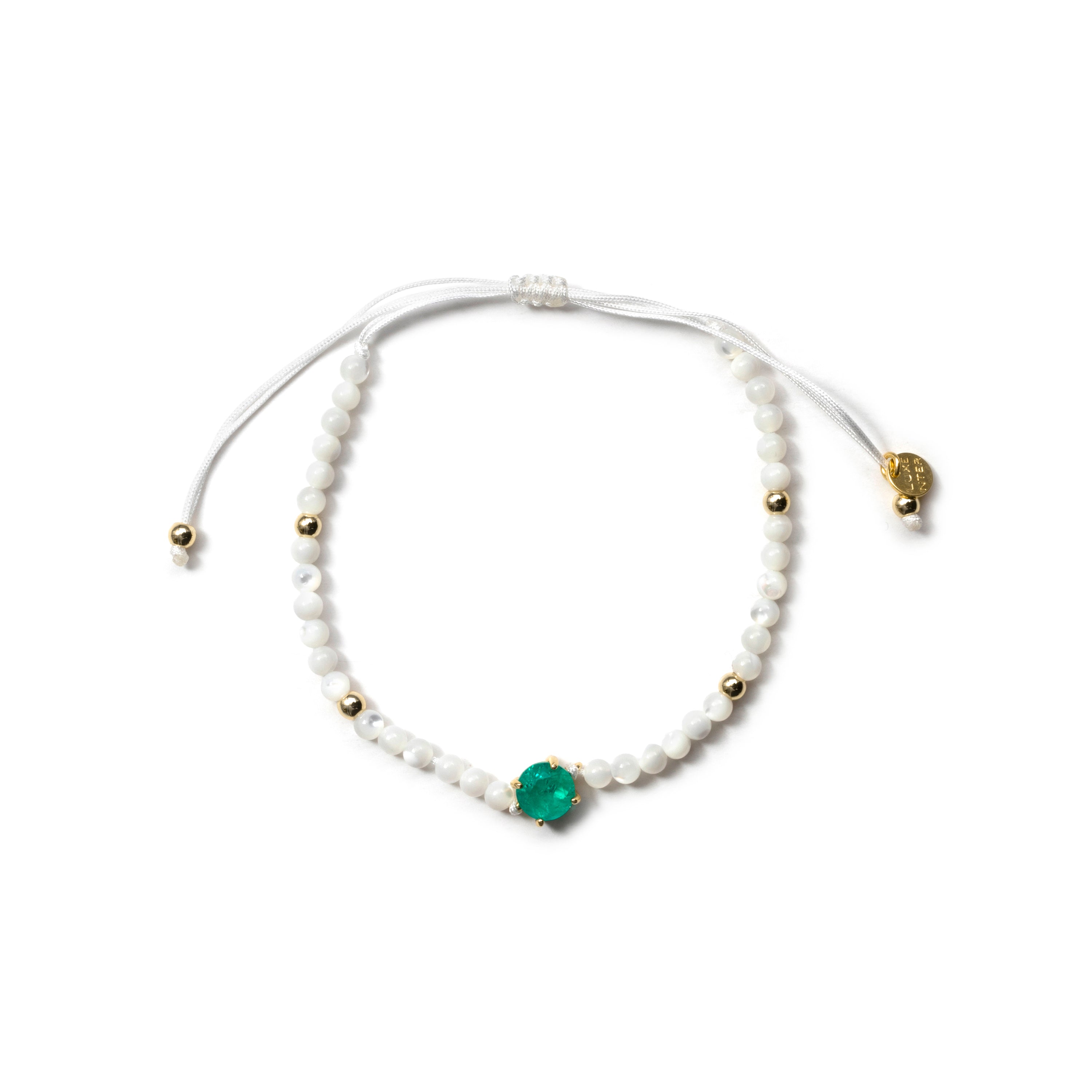 Pulsera de Cuarzo Hidrotermal Verde Paraiba acabado en oro amarillo de 18k - Neori