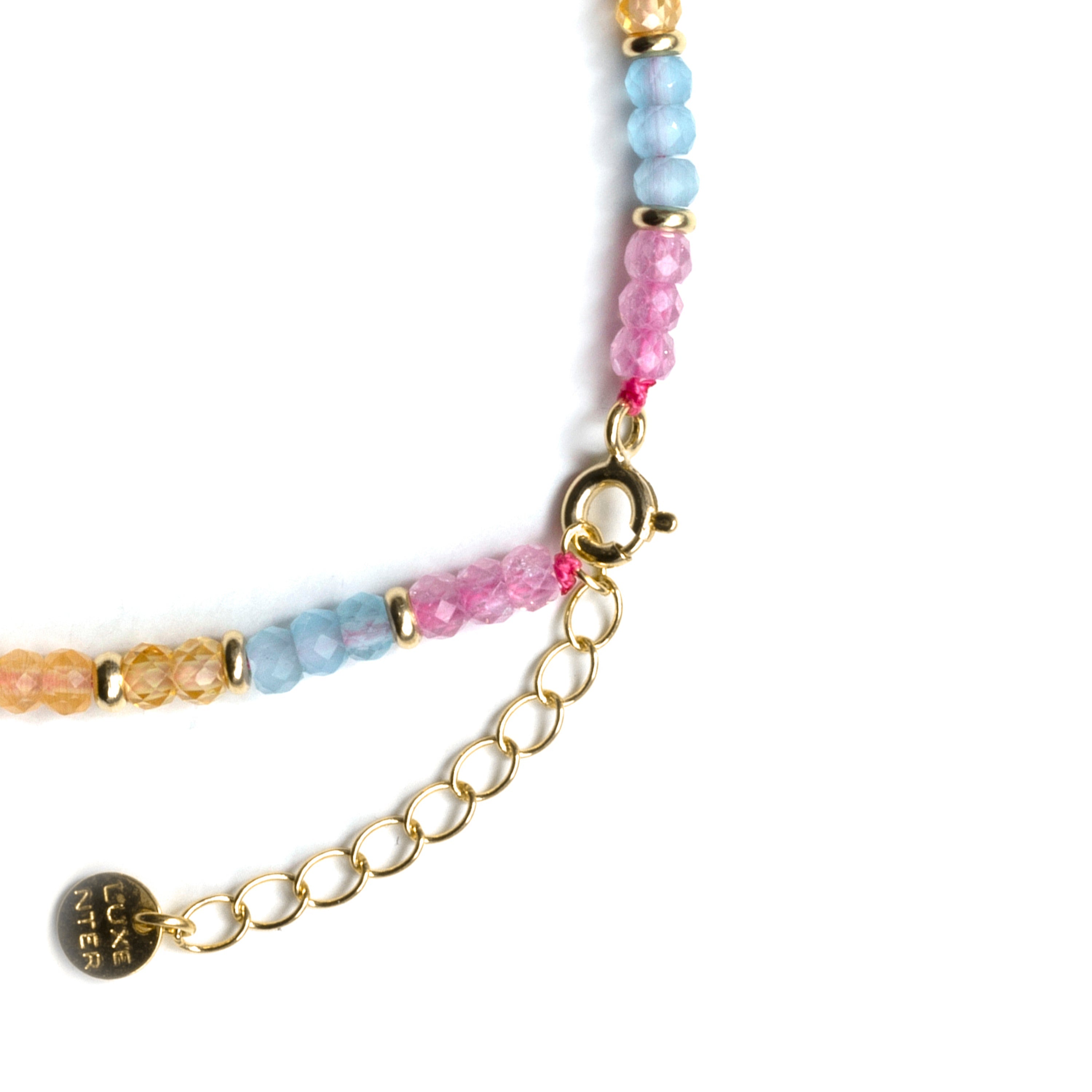 925 Sterling Silver Multicolor Zircon Bracelet with 18k Yellow Gold Finish - Zograx