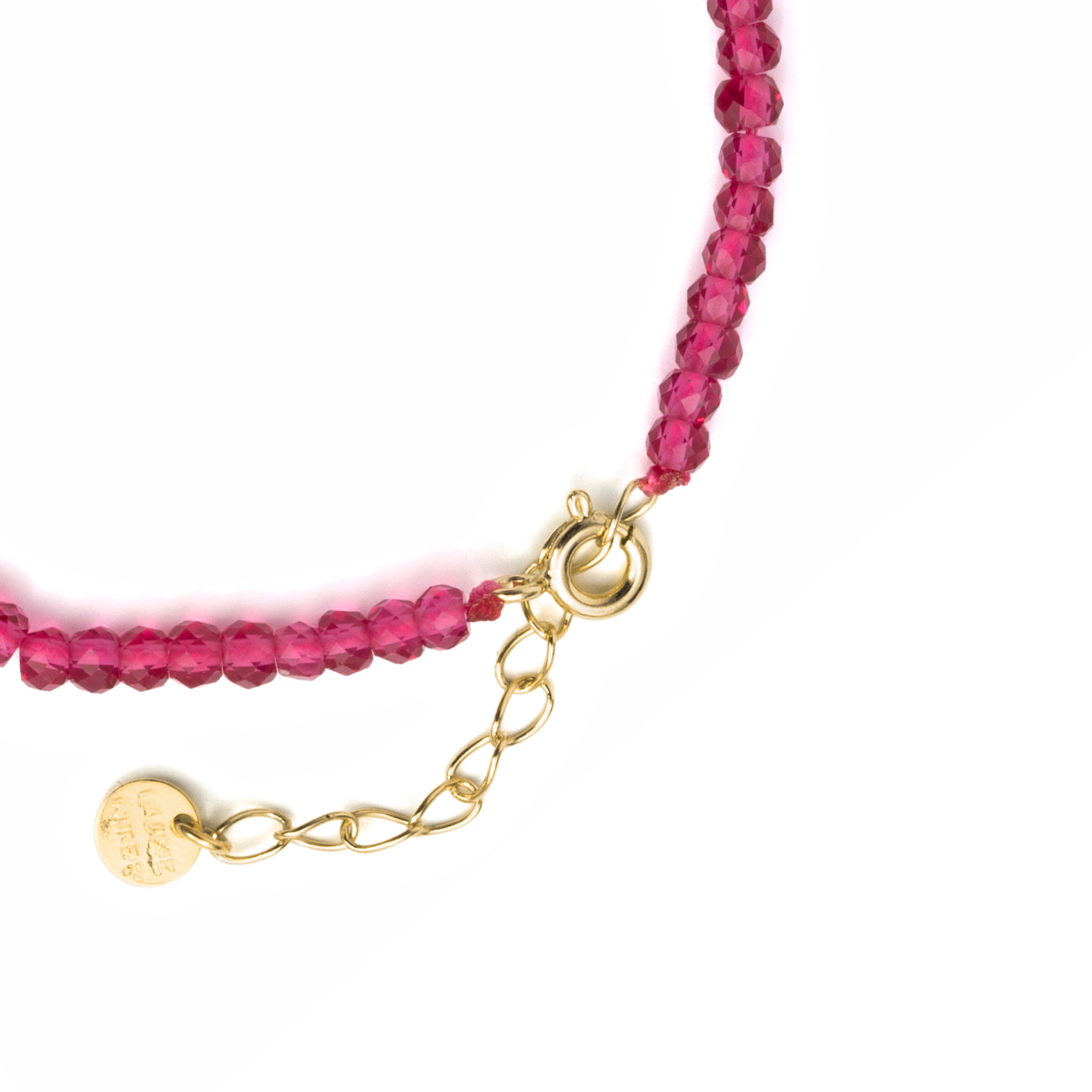 925 Sterling Silver Bracelet with Pink Zirconia and 18k Yellow Gold finish - Druna
