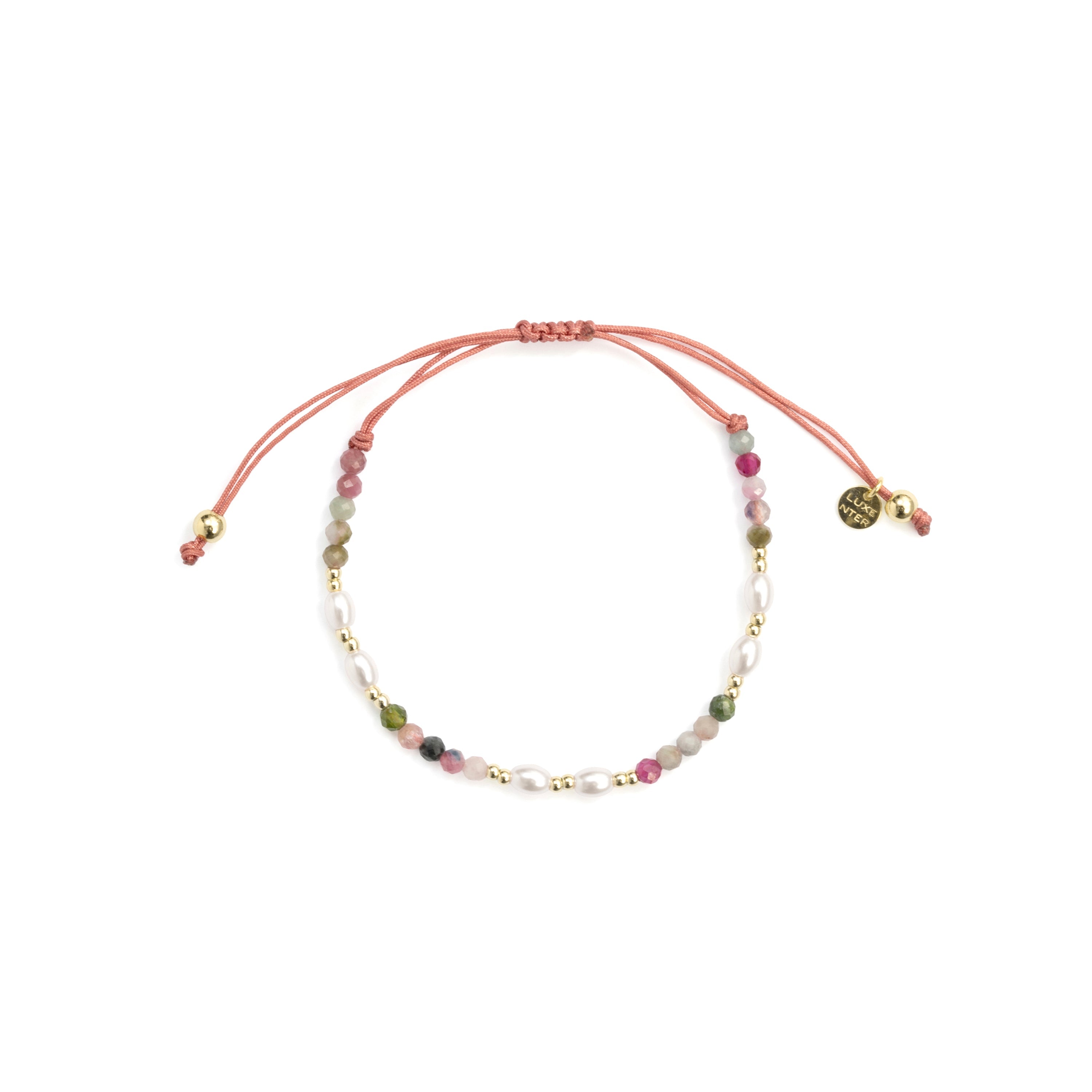 925 Sterling Silver and Multicolor Tourmaline Bracelet with 18k Yellow Gold Finish - Gornus