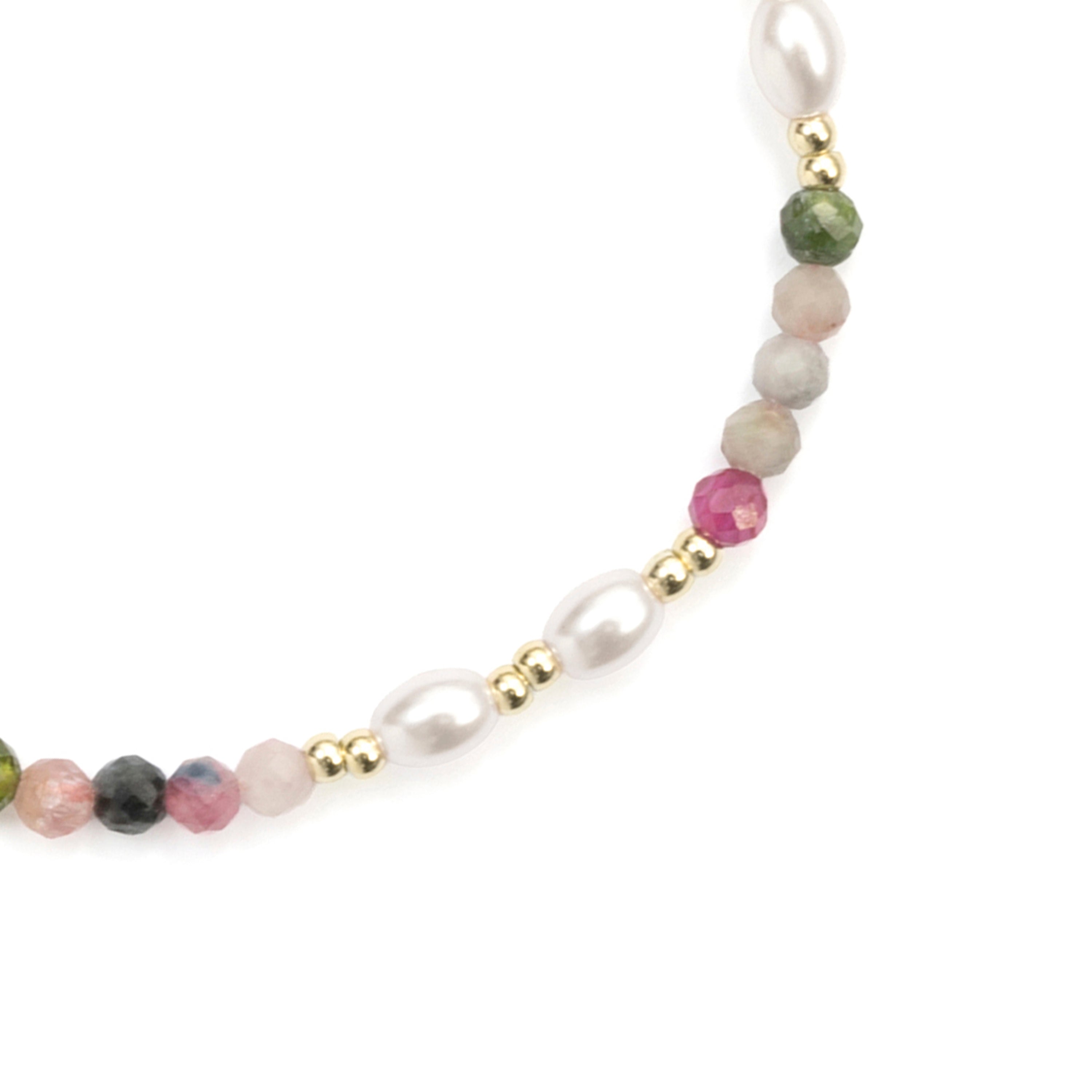 925 Sterling Silver and Multicolor Tourmaline Bracelet with 18k Yellow Gold Finish - Gornus