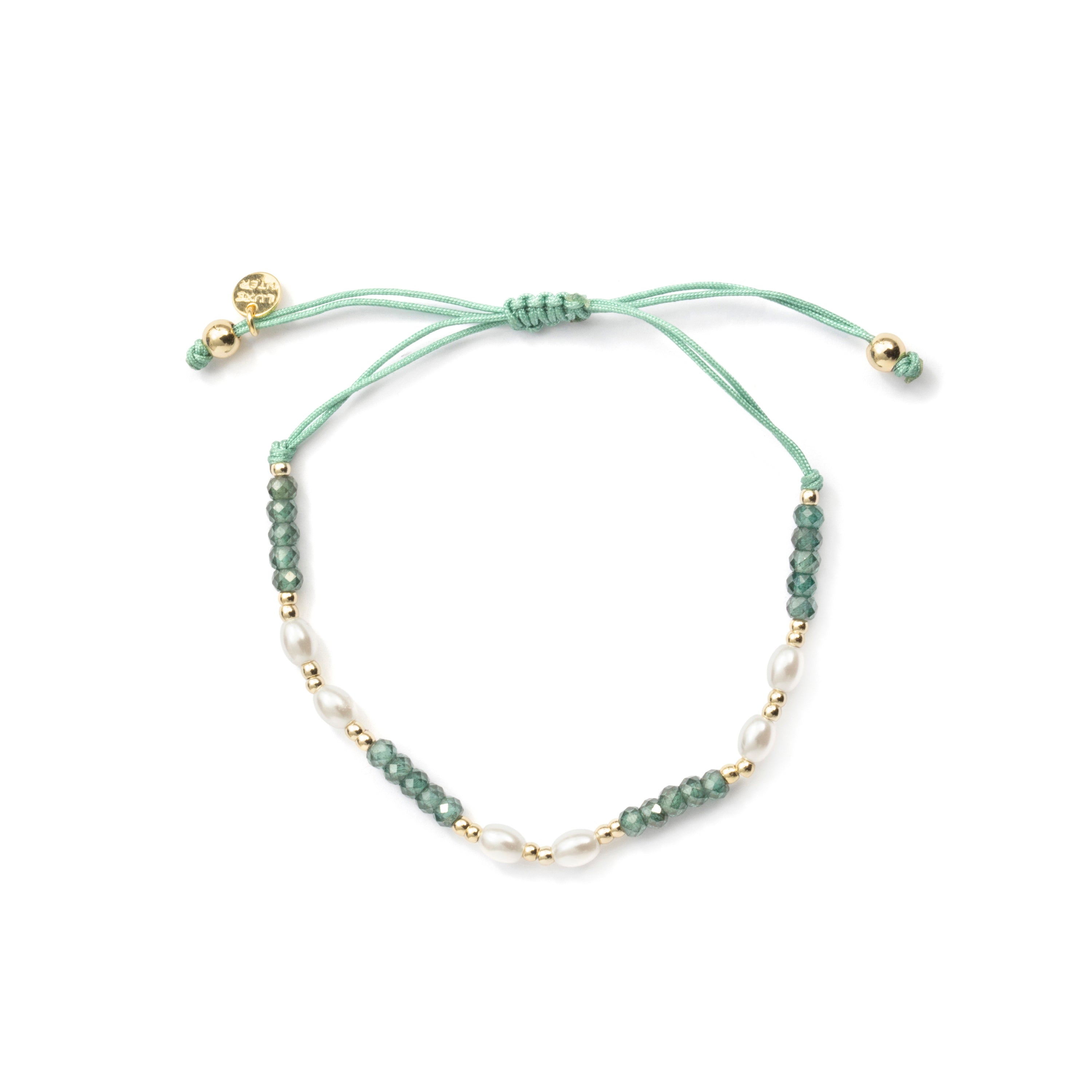 925 Sterling Silver and Green Zirconia Bracelet with 18k Yellow Gold Finish - Gornus