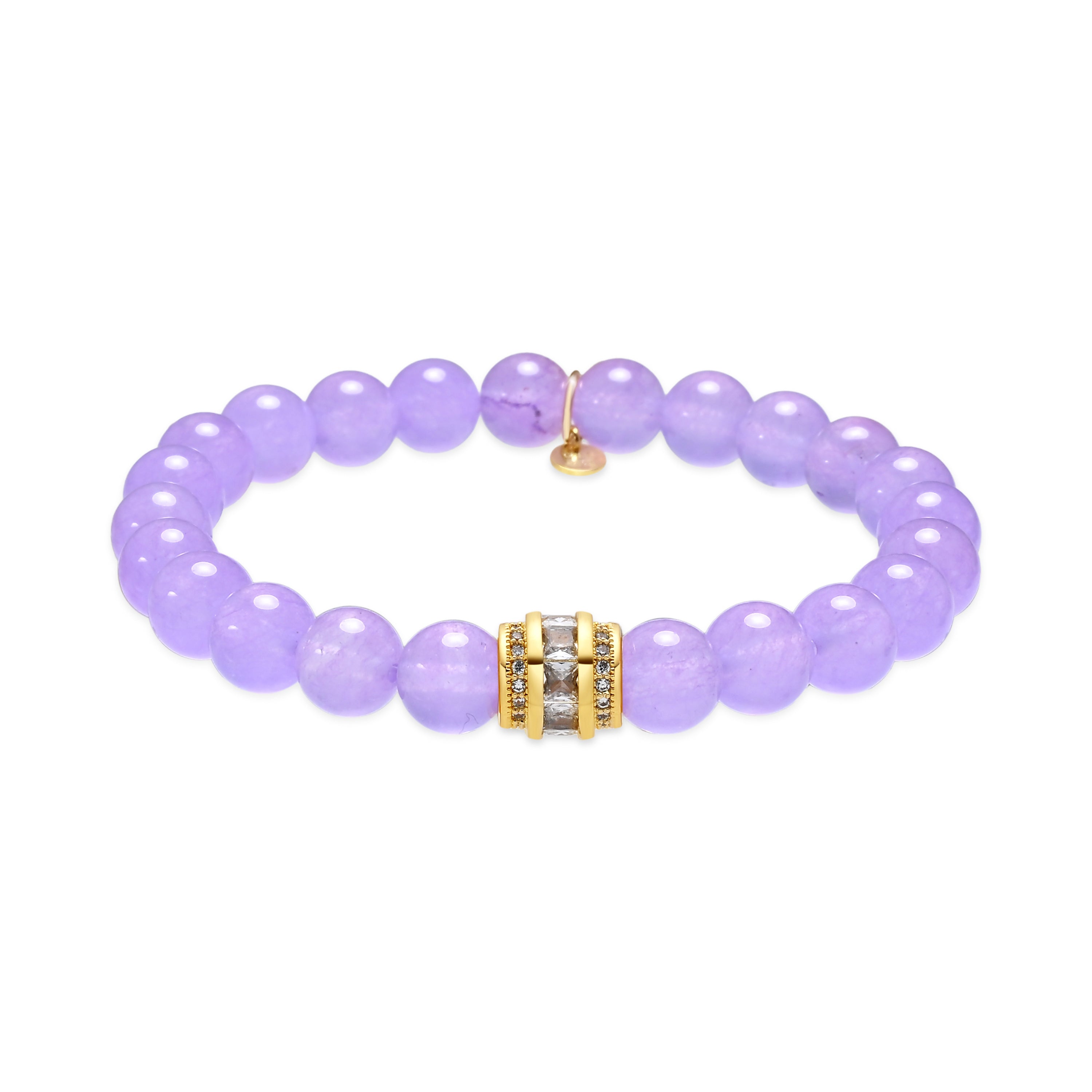 Pulsera de Plata de Ley 925 y Amatista Natural Clara acabado en oro amarillo de 18k - Teiga