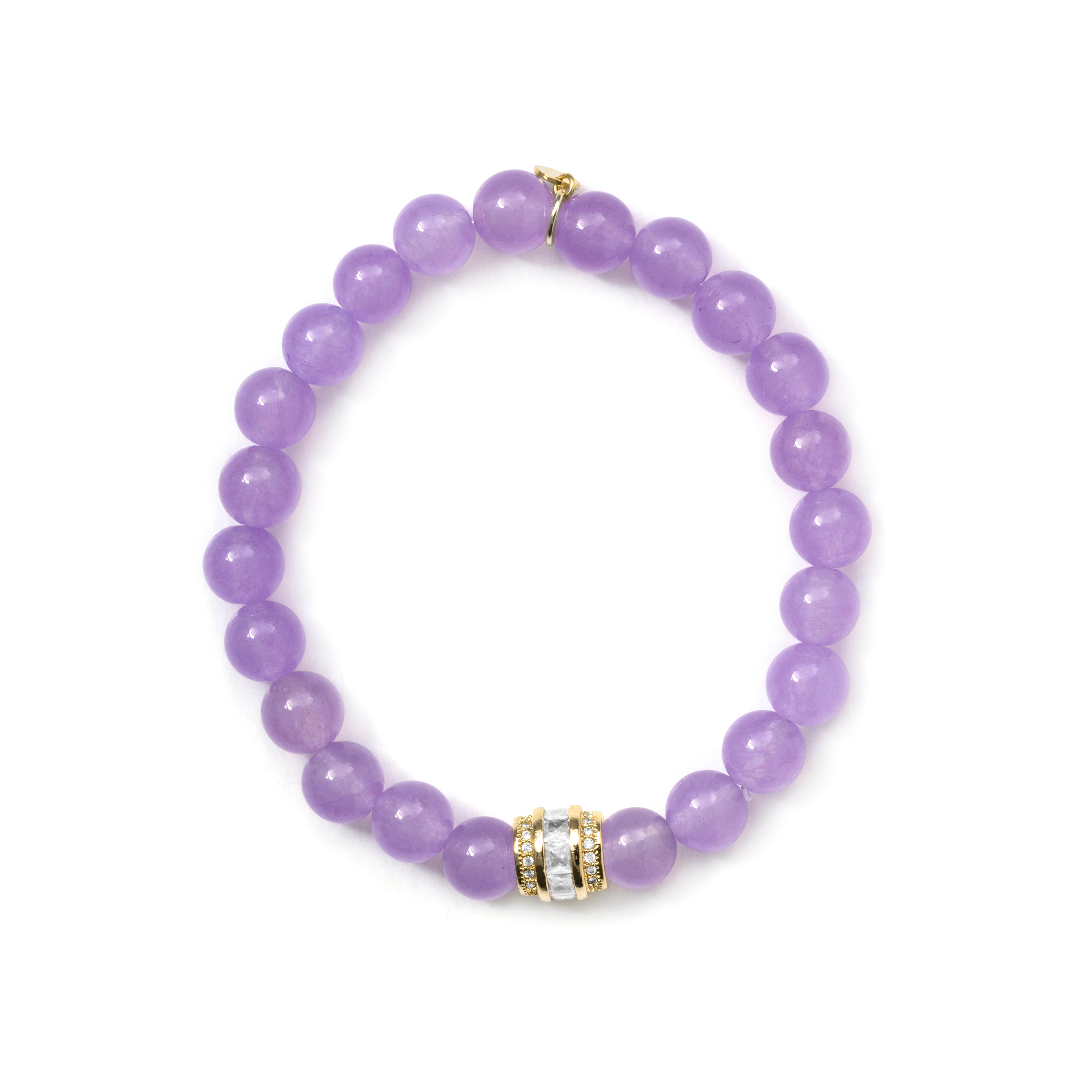 Pulsera de Plata de Ley 925 y Amatista Natural Clara acabado en oro amarillo de 18k - Teiga
