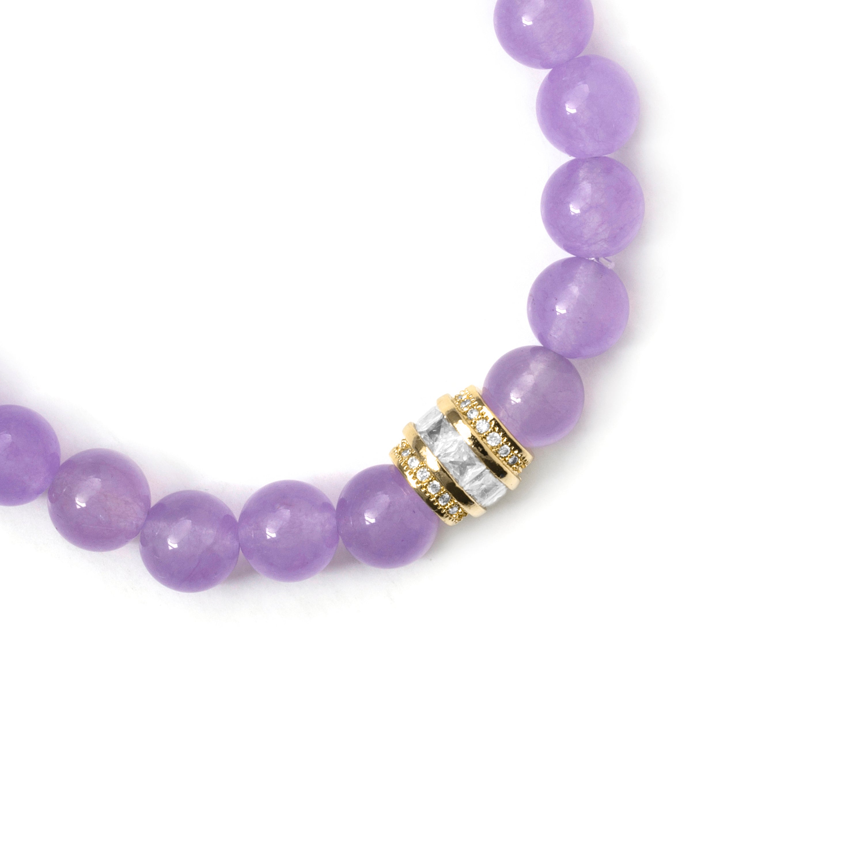 Pulsera de Plata de Ley 925 y Amatista Natural Clara acabado en oro amarillo de 18k - Teiga