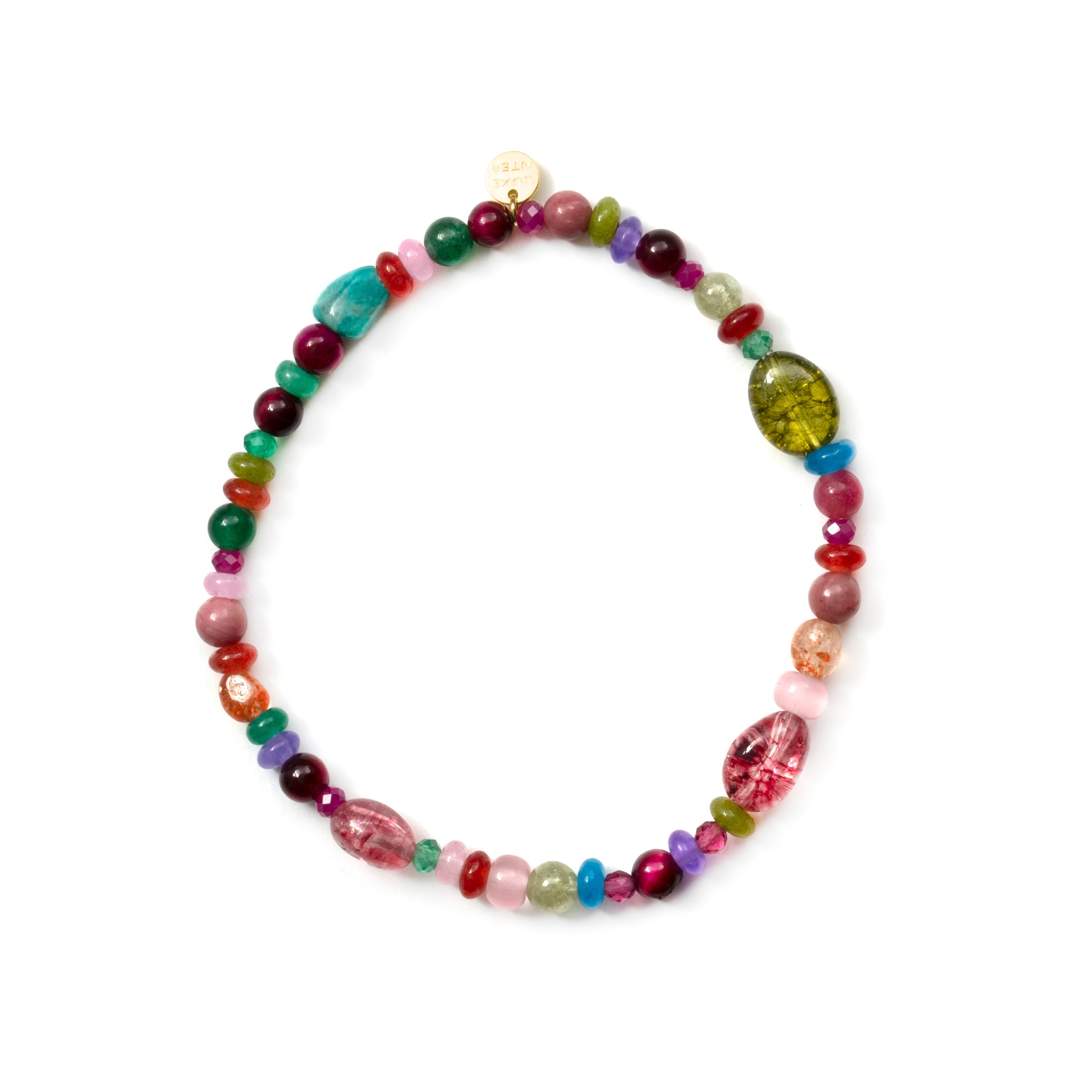 925 Sterling Silver Bracelet with Multicolor Crystal, finished in 18k yellow gold - Nalmo