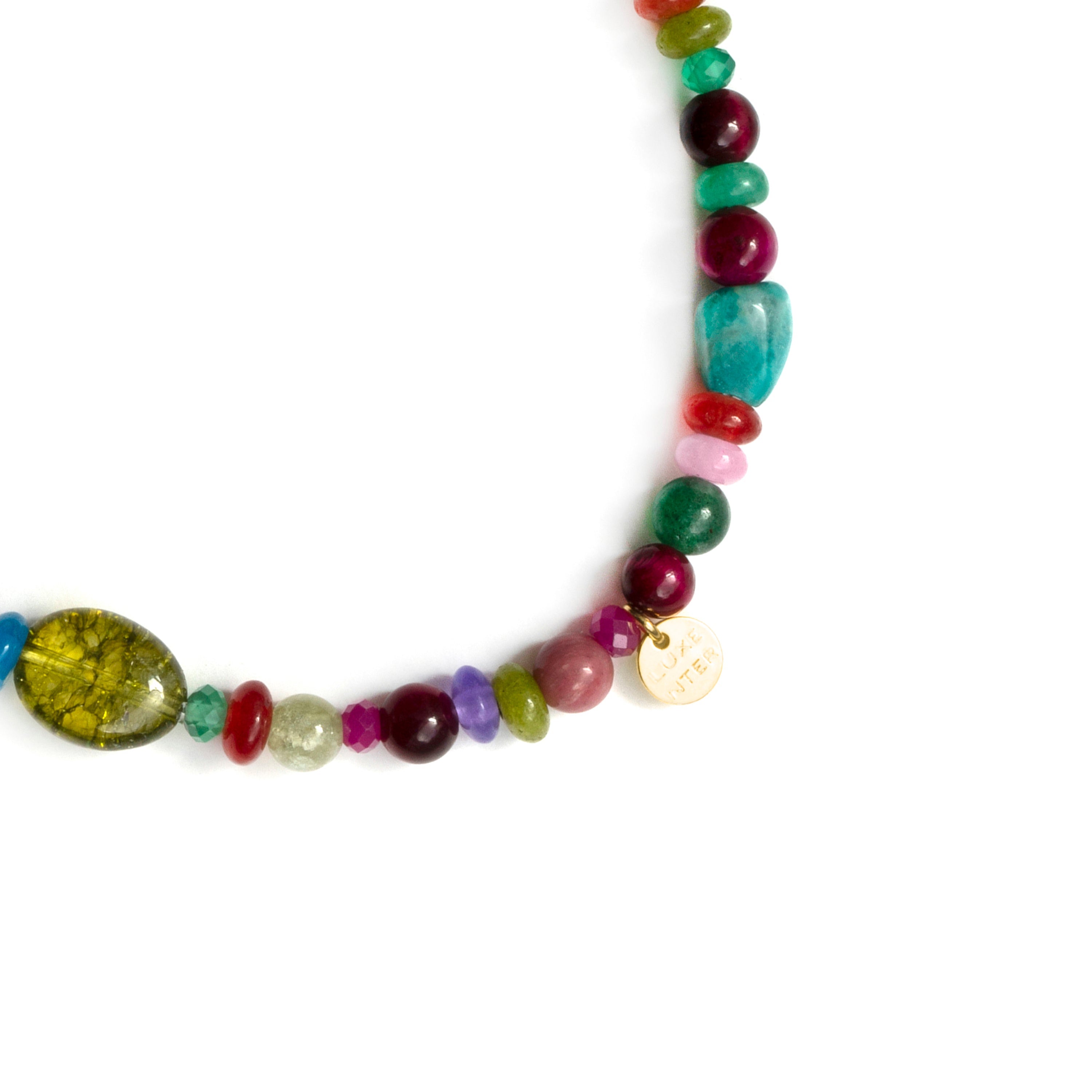 925 Sterling Silver Bracelet with Multicolor Crystal, finished in 18k yellow gold - Nalmo