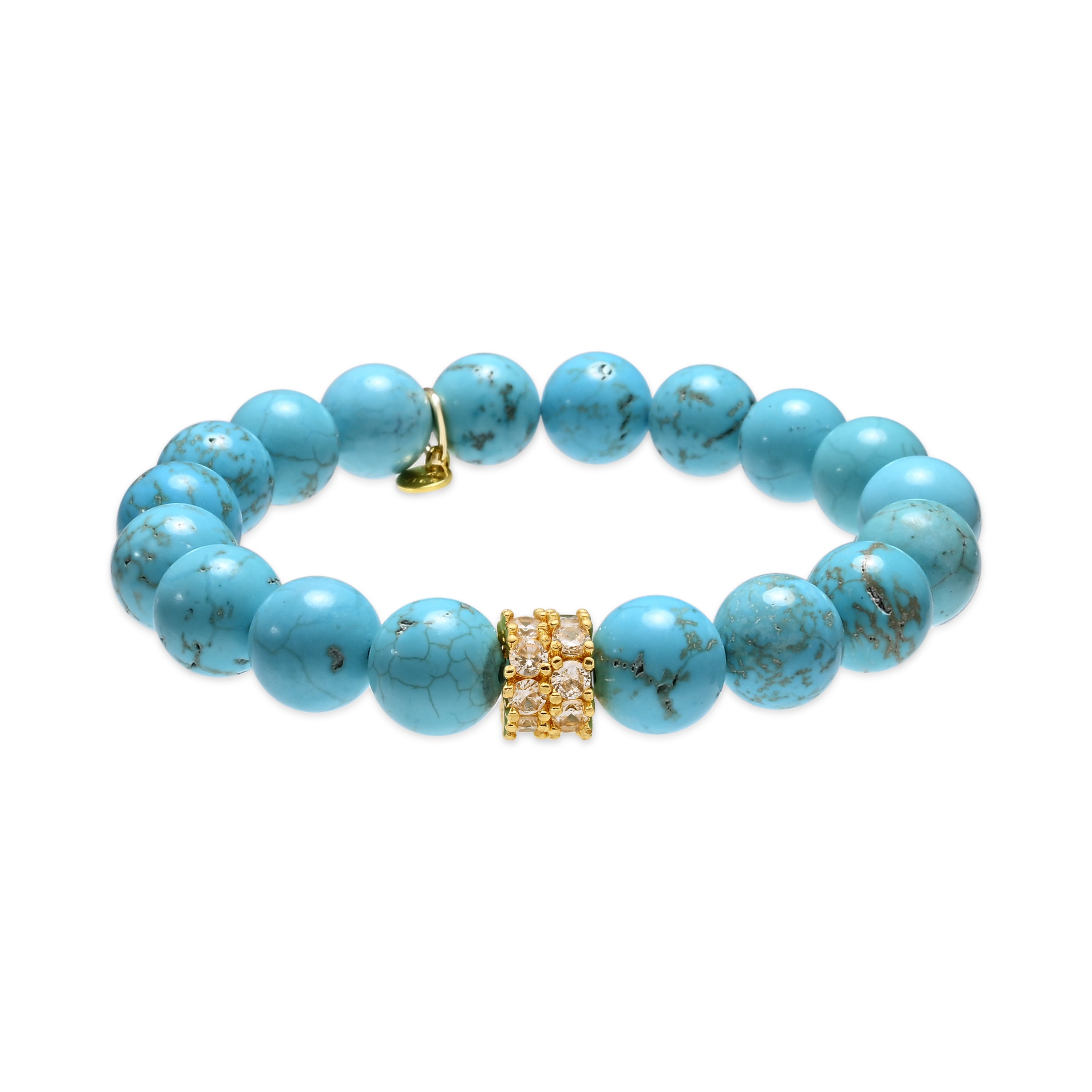 Turquoise bracelet in 18k yellow gold finish - Mistan
