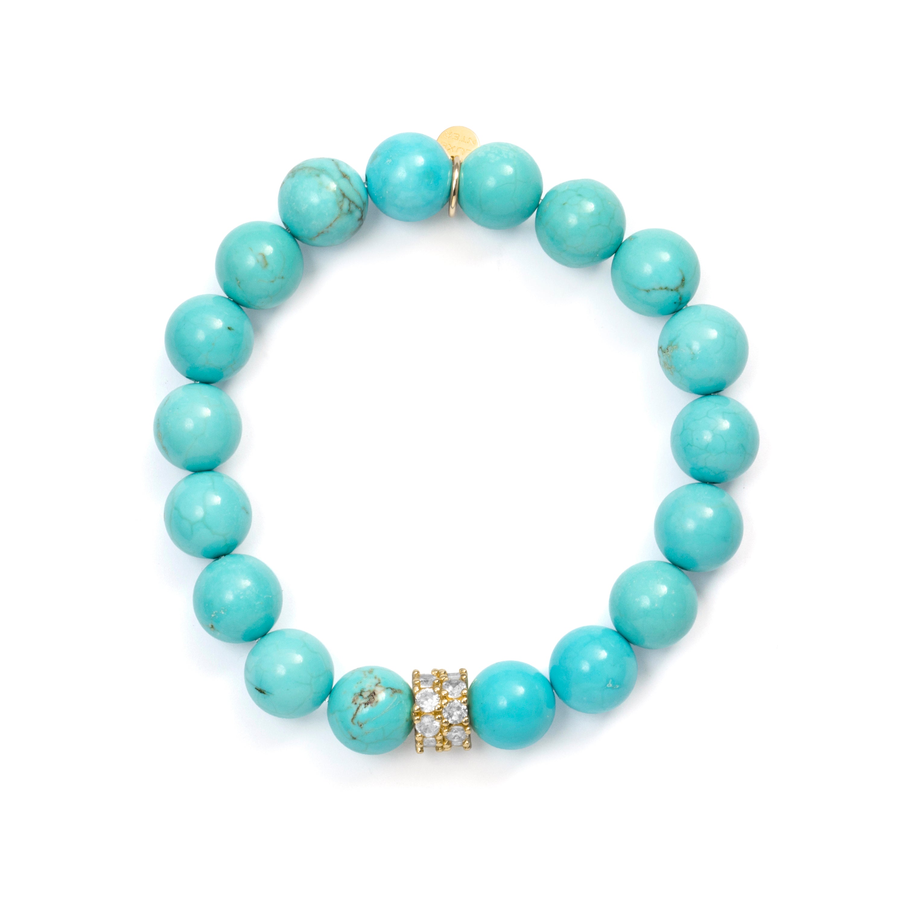 Turquoise bracelet in 18k yellow gold finish - Mistan