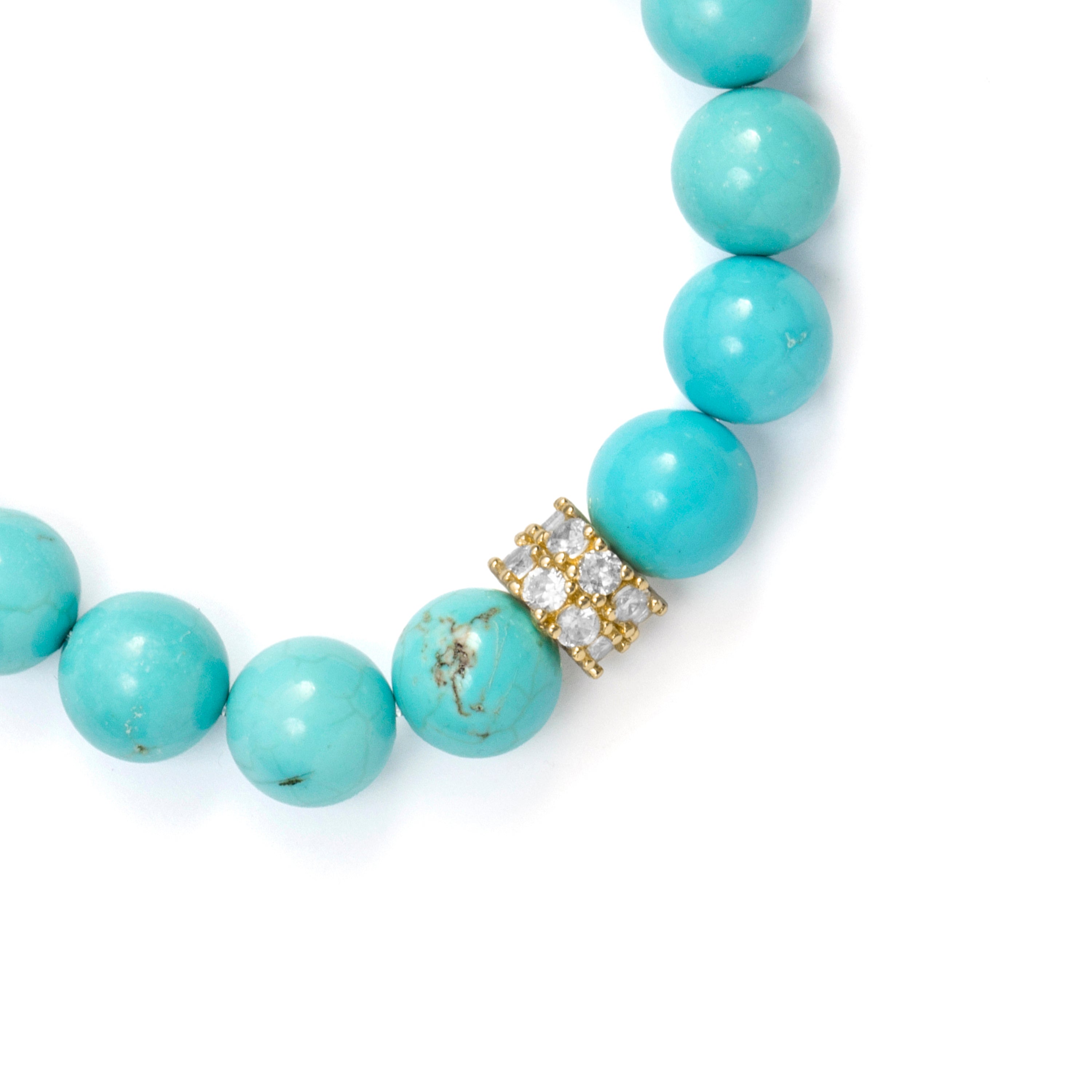 Turquoise bracelet in 18k yellow gold finish - Mistan
