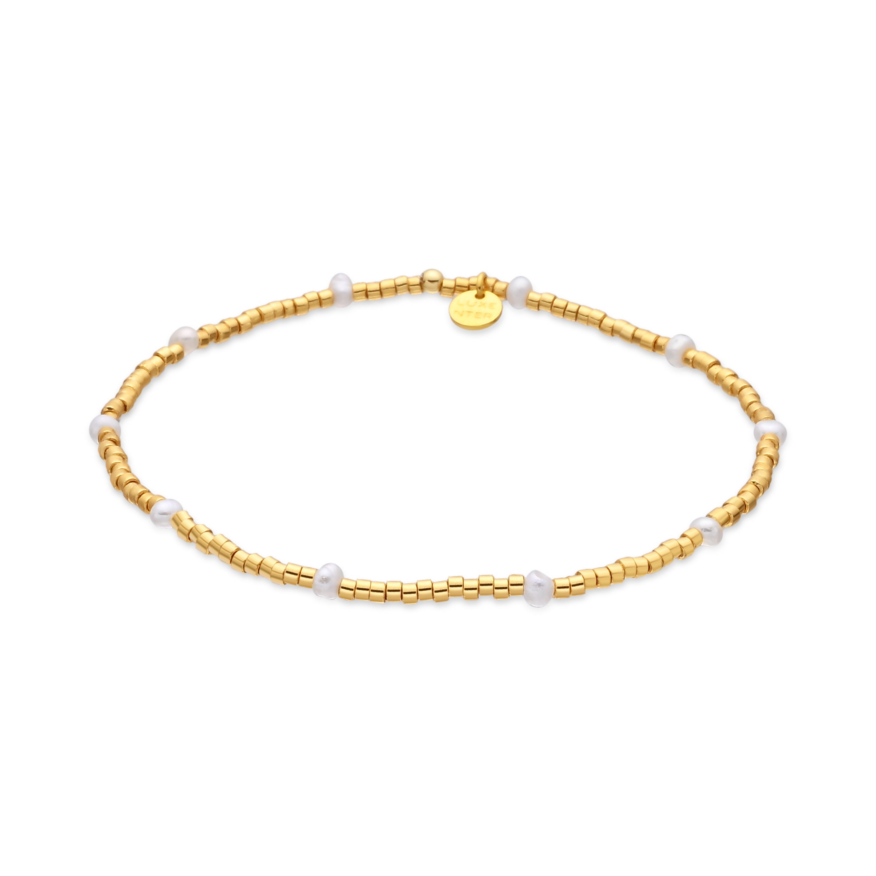 Sterling silver 925 bracelet with white lacquer, finished in 18k yellow gold - Fahkia