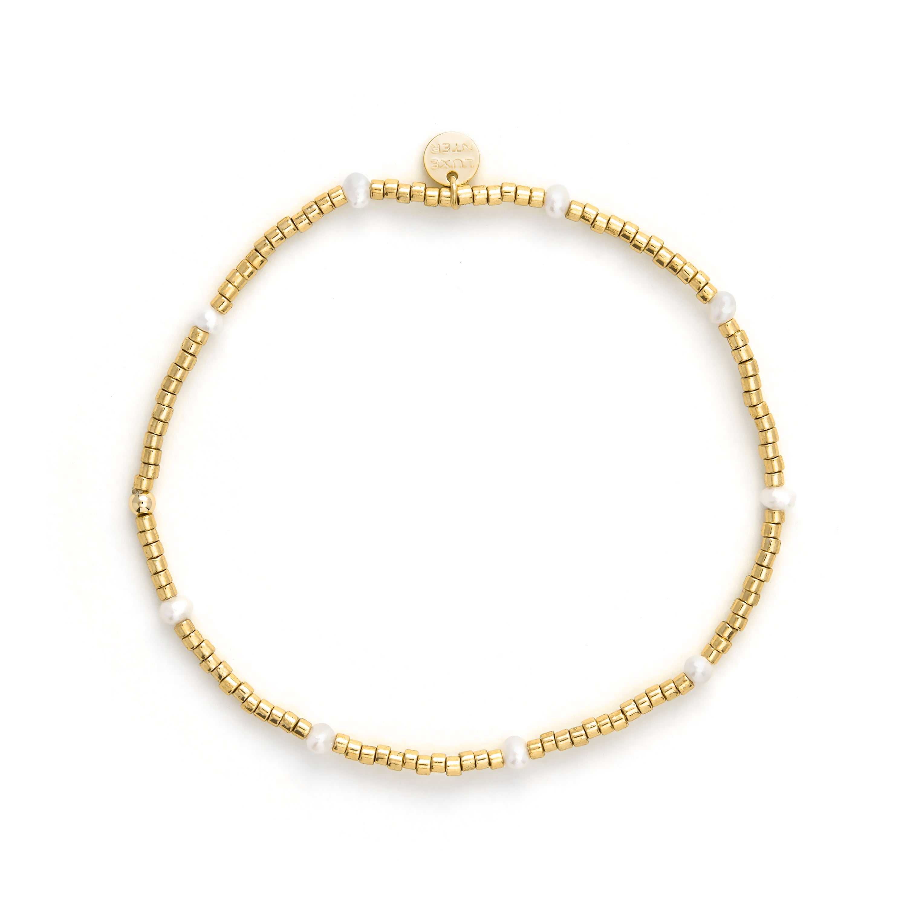 Sterling silver 925 bracelet with white lacquer, finished in 18k yellow gold - Fahkia