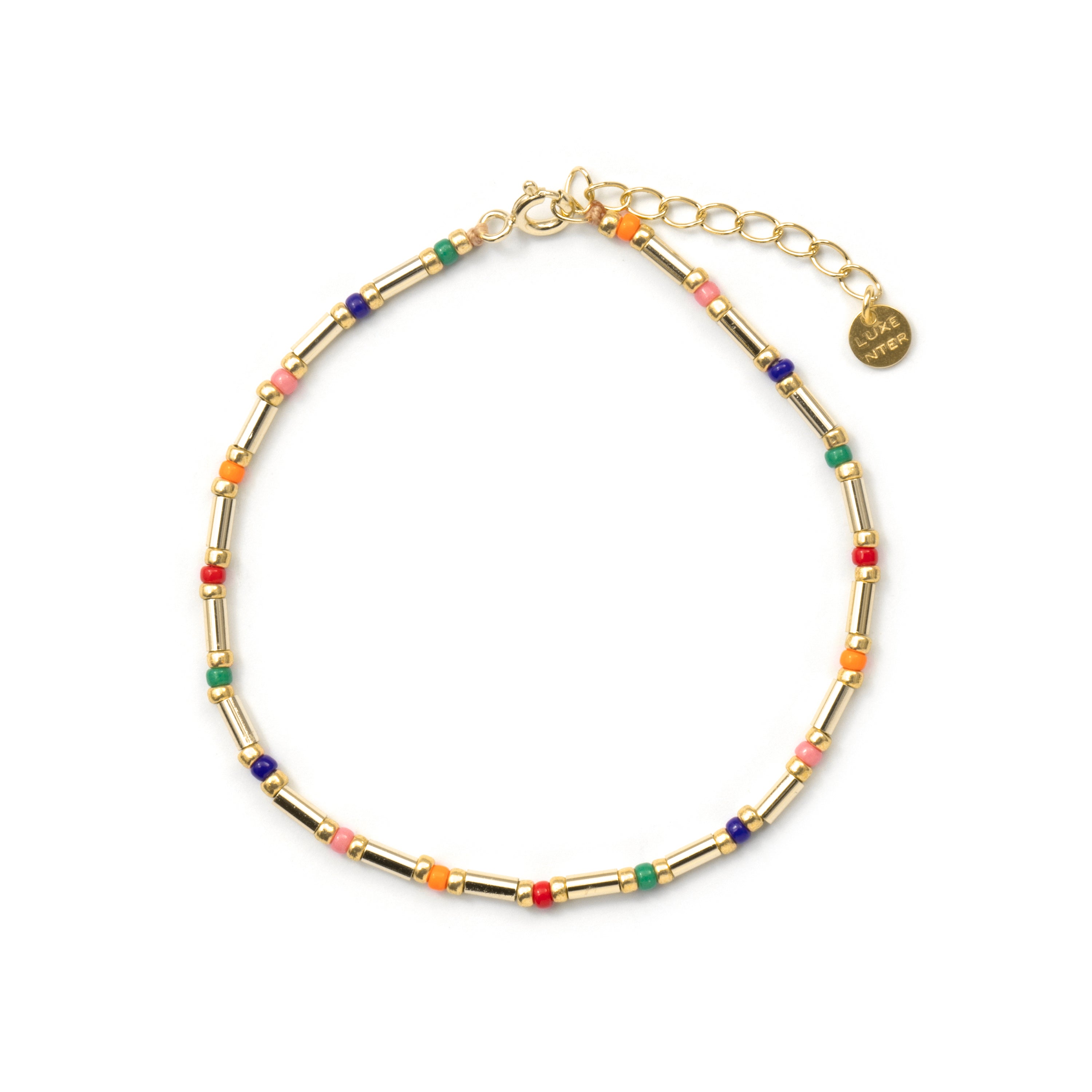 925 Sterling Silver and Multicolor Crystal Bracelet with 18k Yellow Gold Finish - Sharawi