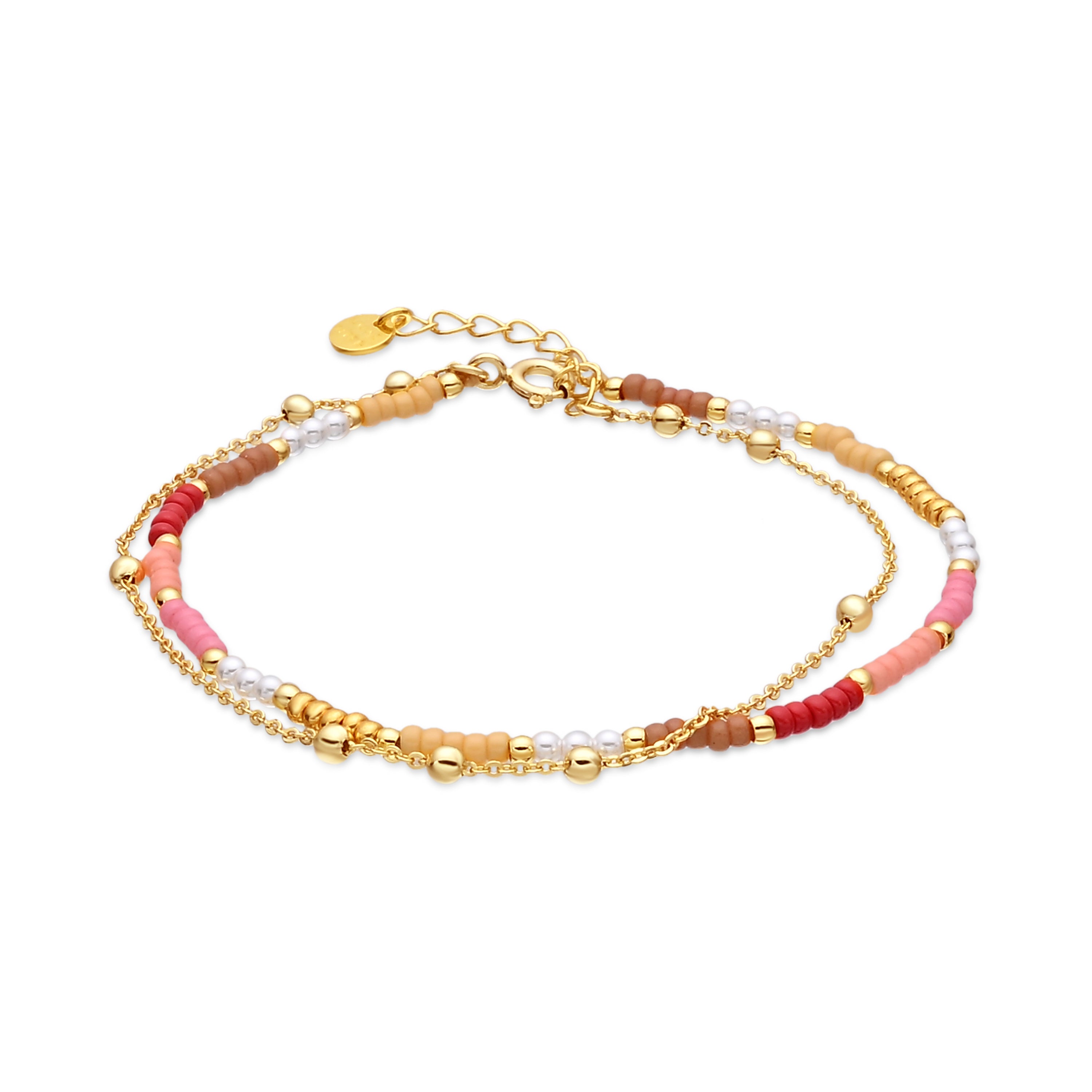 925 Sterling Silver and Multicolor Crystal Bracelet with 18k Yellow Gold Finish - Oru
