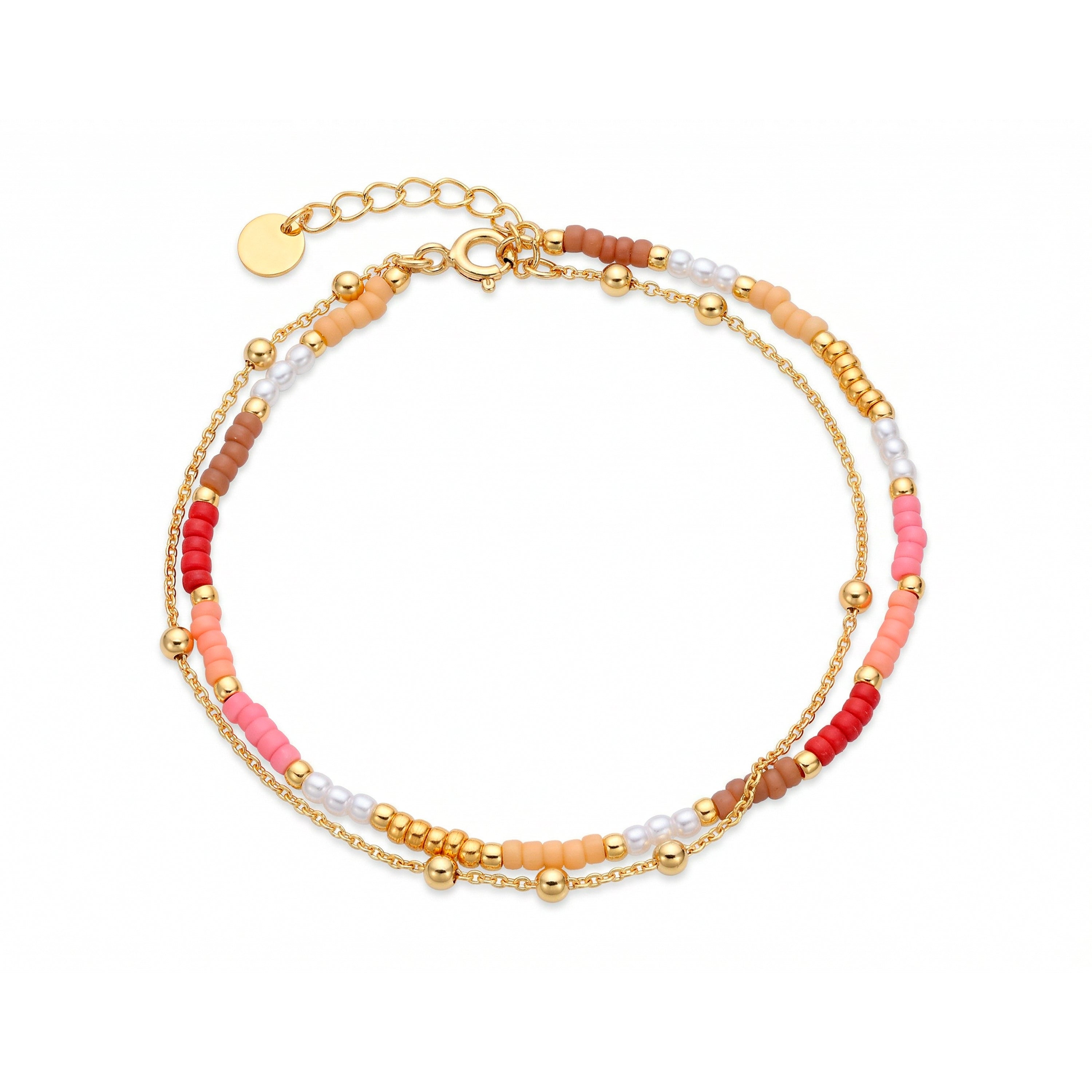 925 Sterling Silver and Multicolor Crystal Bracelet with 18k Yellow Gold Finish - Oru