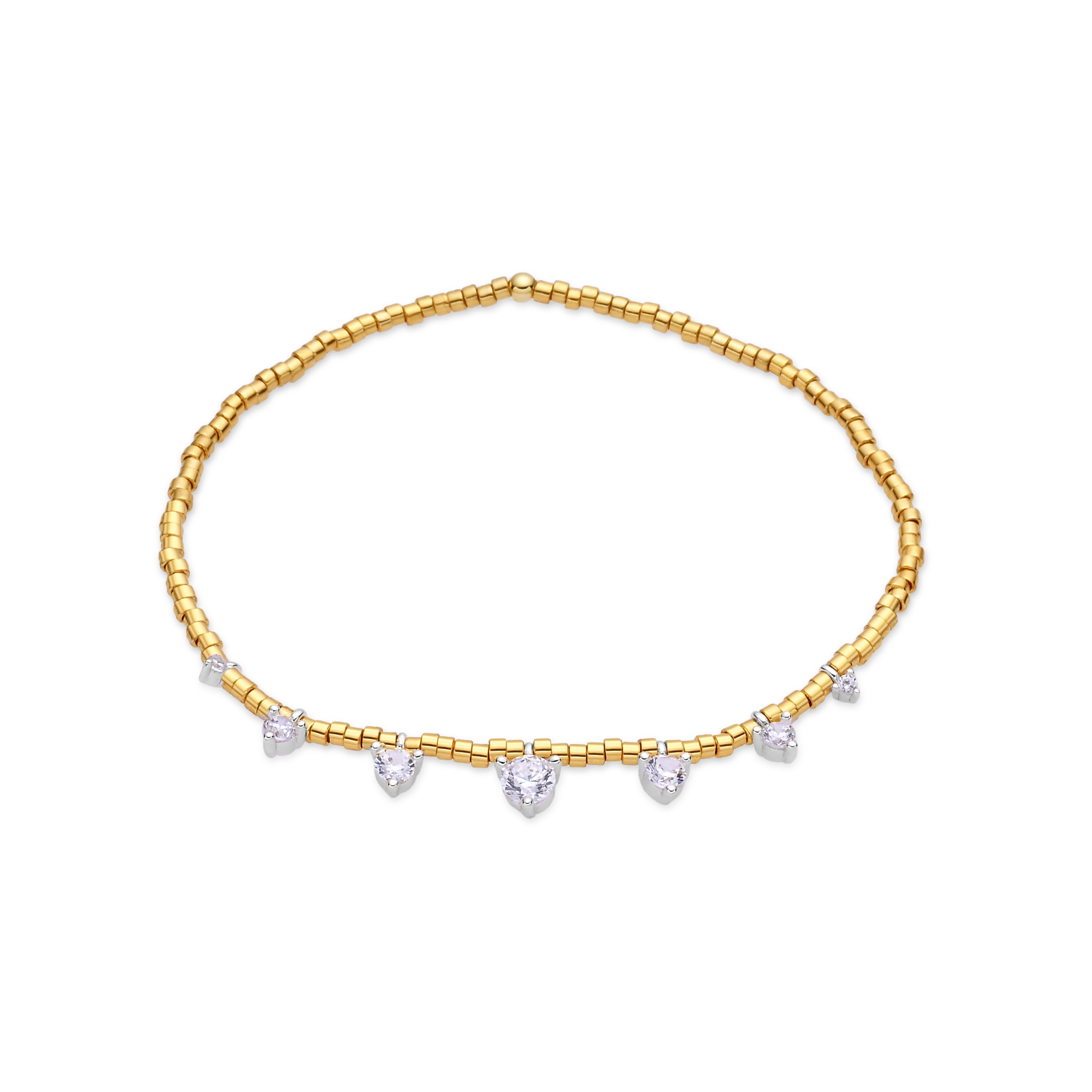 Pulsera de Plata de Ley 925 y Circonita Brillante acabado en oro amarillo de 18k - Coyra