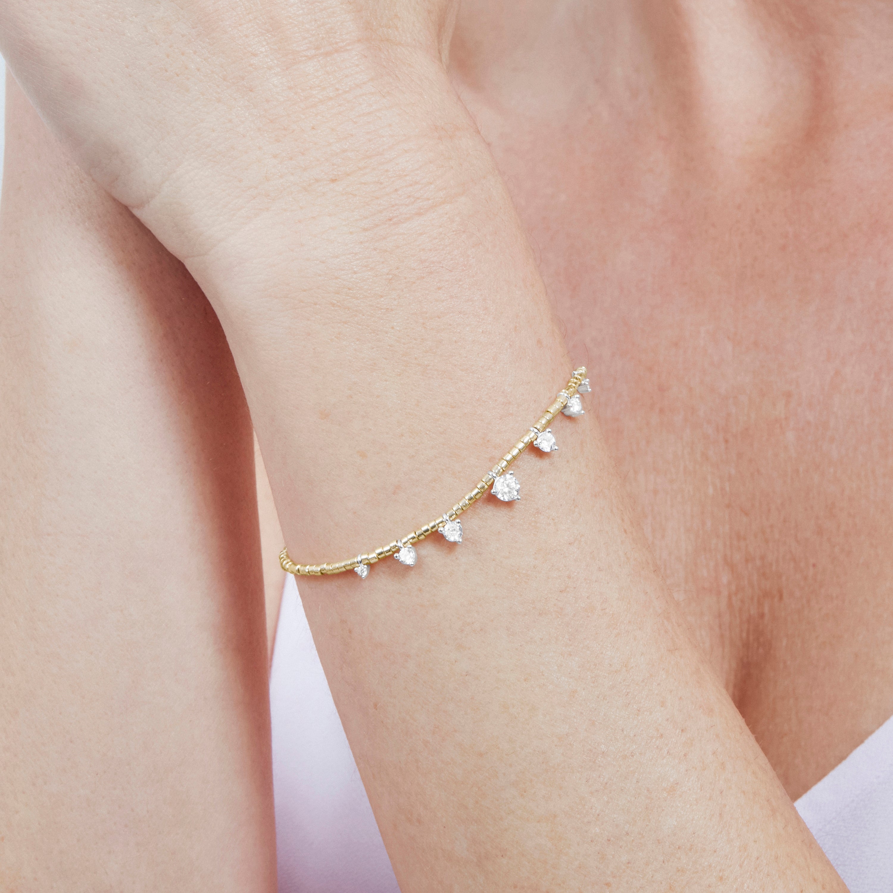 Pulsera de Plata de Ley 925 y Circonita Brillante acabado en oro amarillo de 18k - Coyra