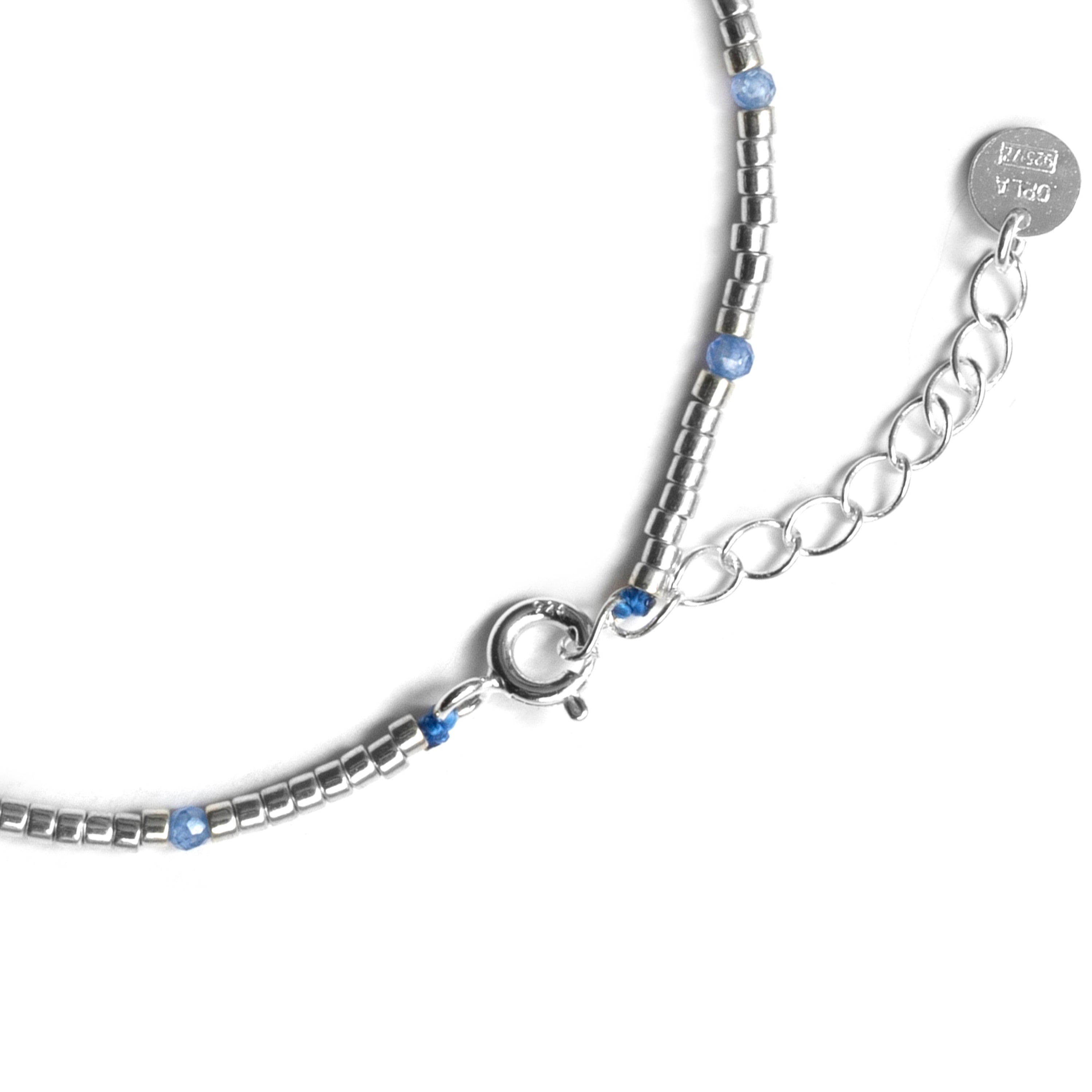 925 Sterling Silver and Blue Zirconia Rhodium Plated Bracelet - Simder