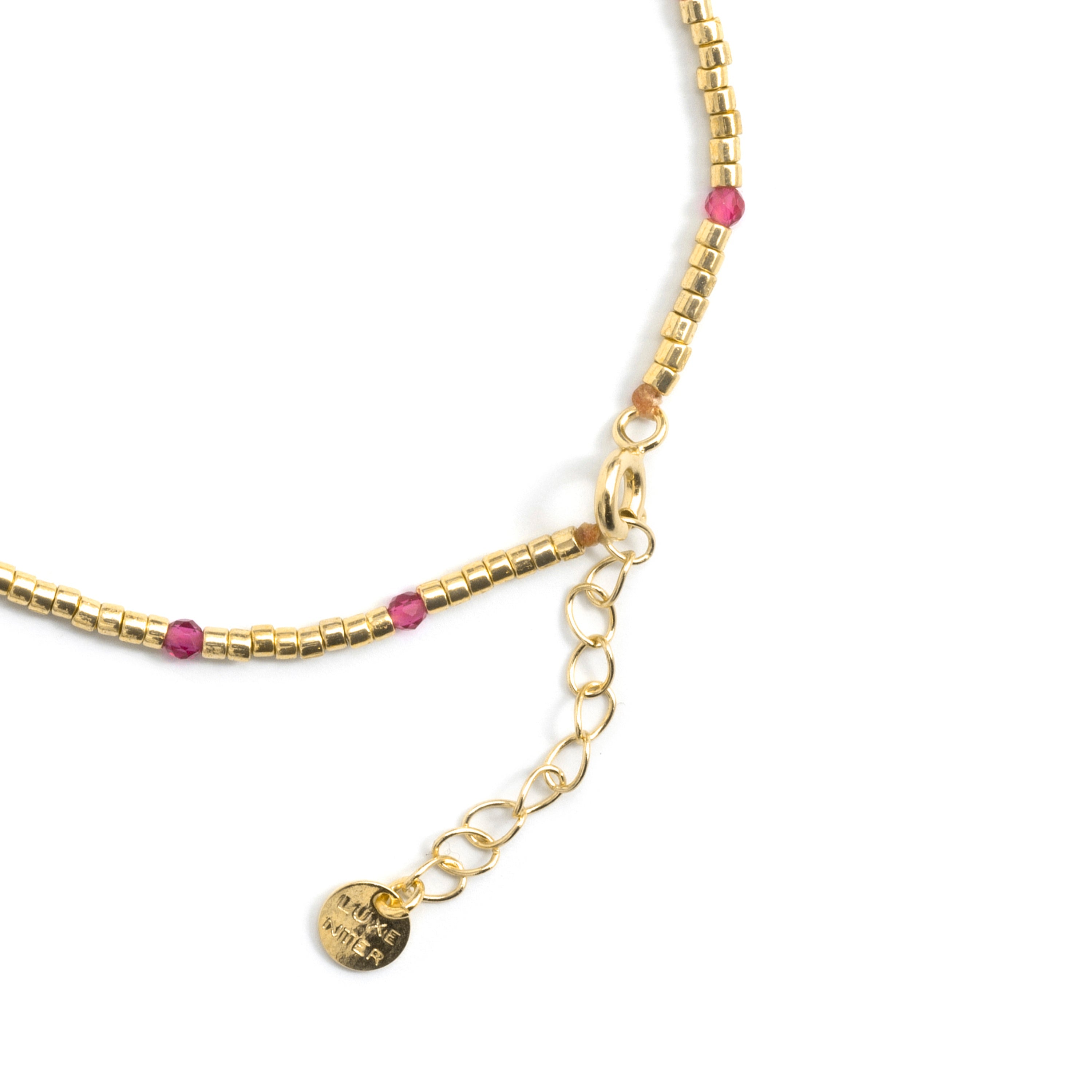 925 Sterling Silver Bracelet with Pink Zirconia and 18k Yellow Gold Finish - Simder