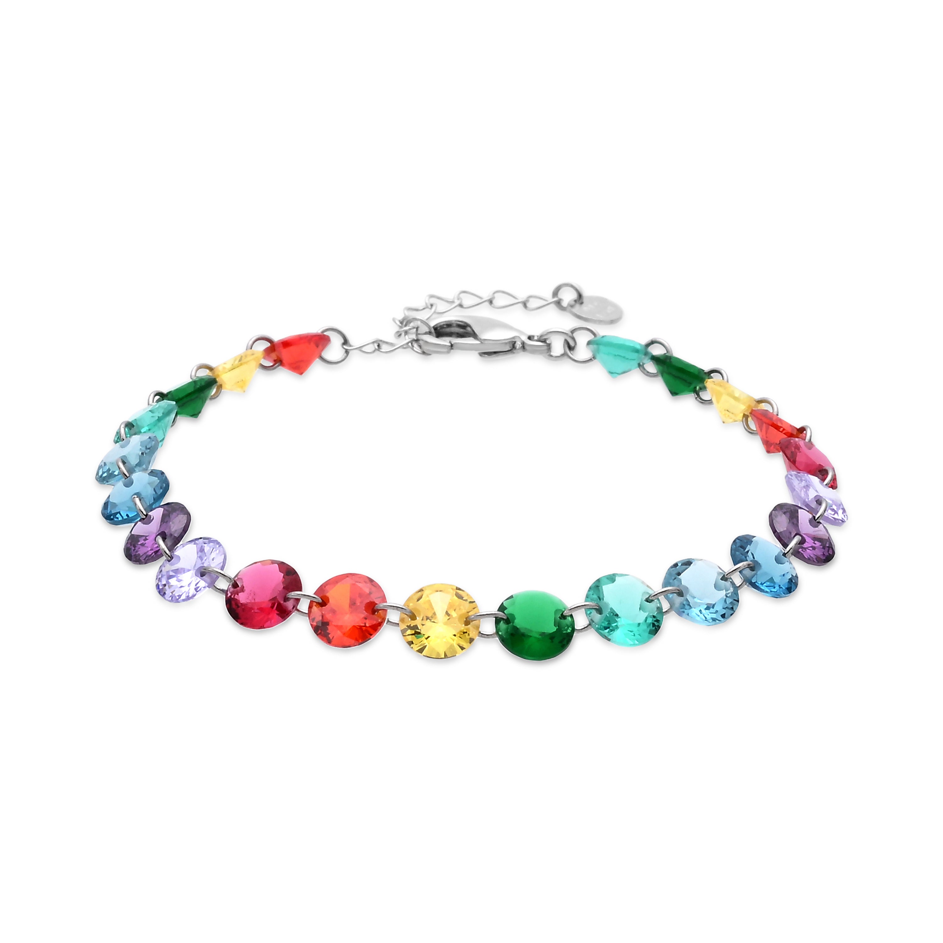 925 Sterling Silver and Hydrothermal Multicolor Quartz bracelet with rhodium finish - Rasyes