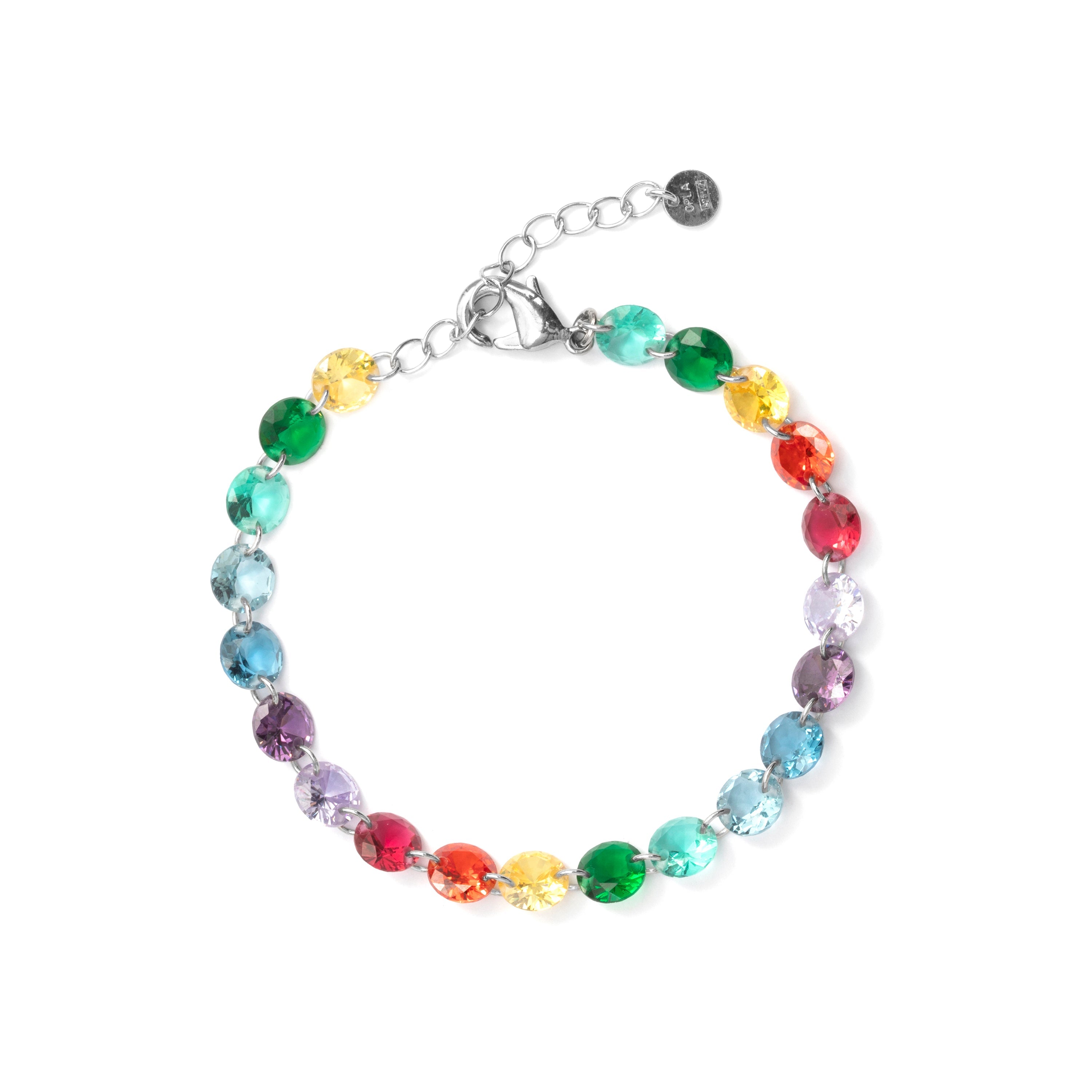 925 Sterling Silver and Hydrothermal Multicolor Quartz bracelet with rhodium finish - Rasyes