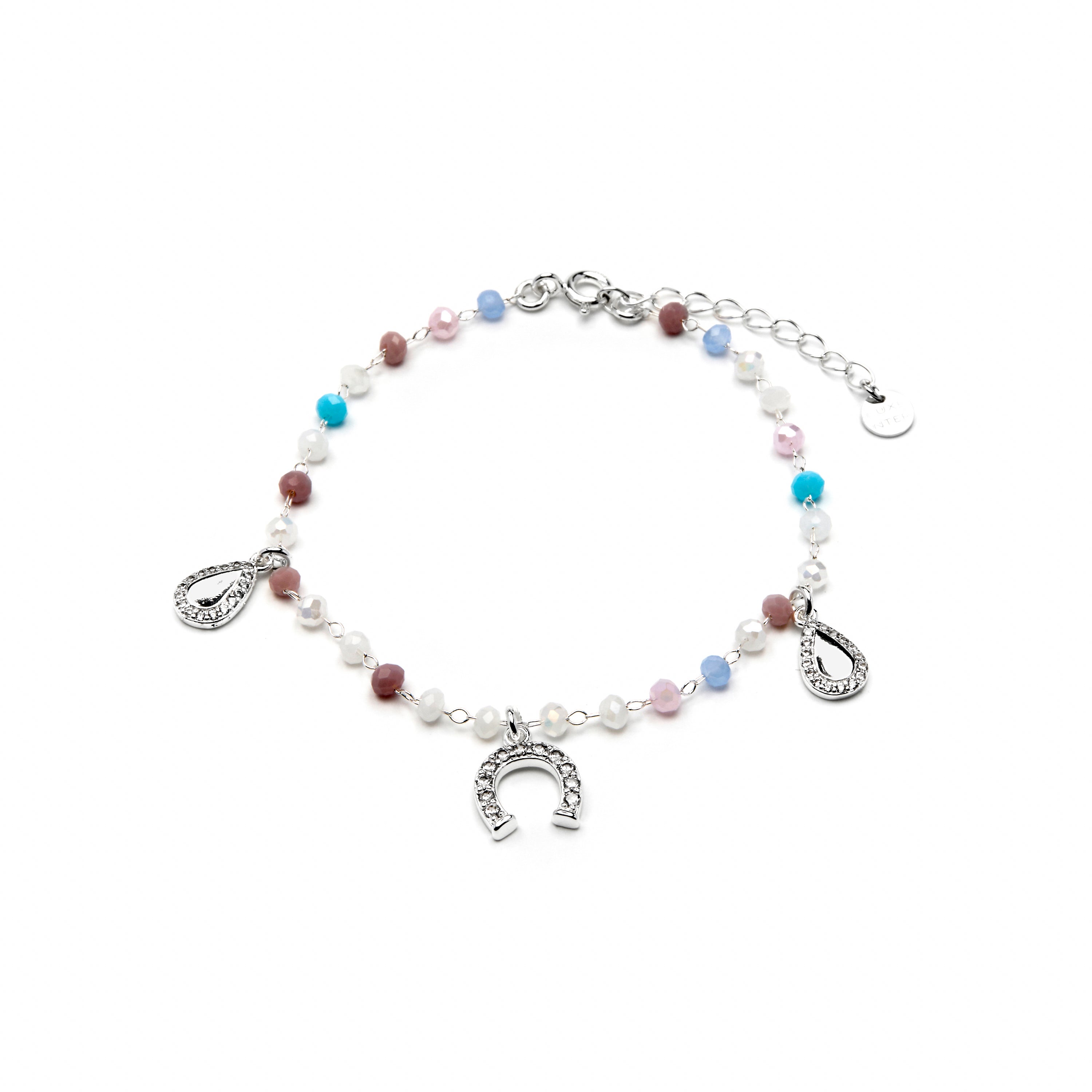 925 Sterling Silver and Aquamarine Zirconia Bracelet with Rhodium Finish - Neusne