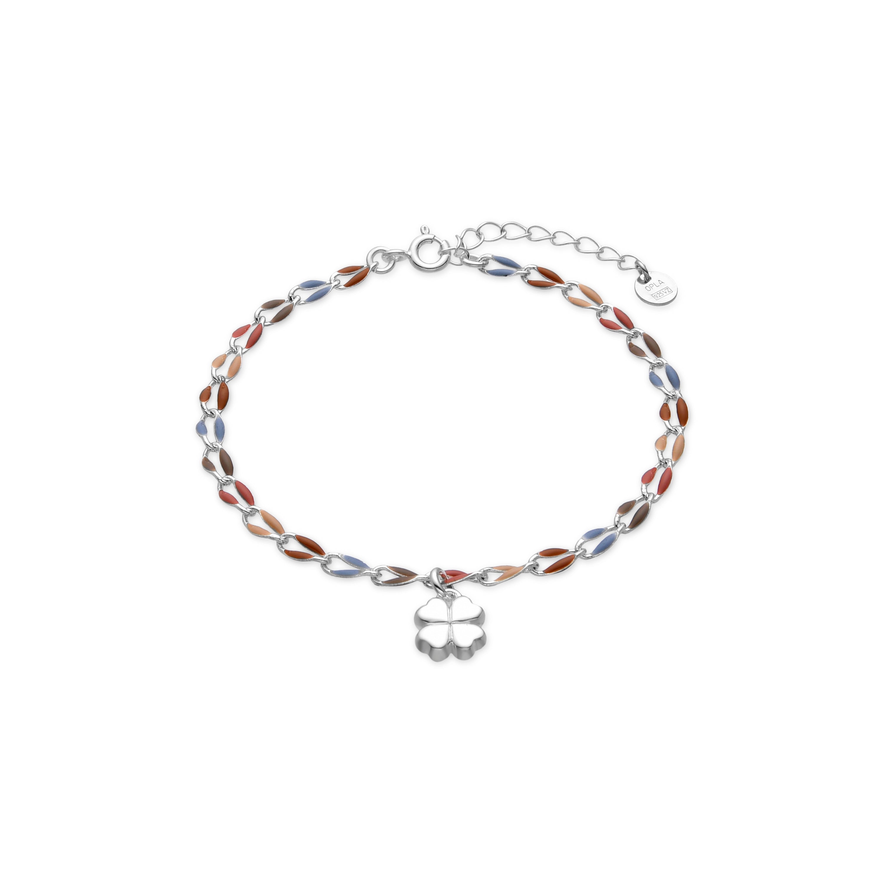 925 Sterling Silver and Multicolor Lacquer Bracelet with Rhodium Finish - Niryan