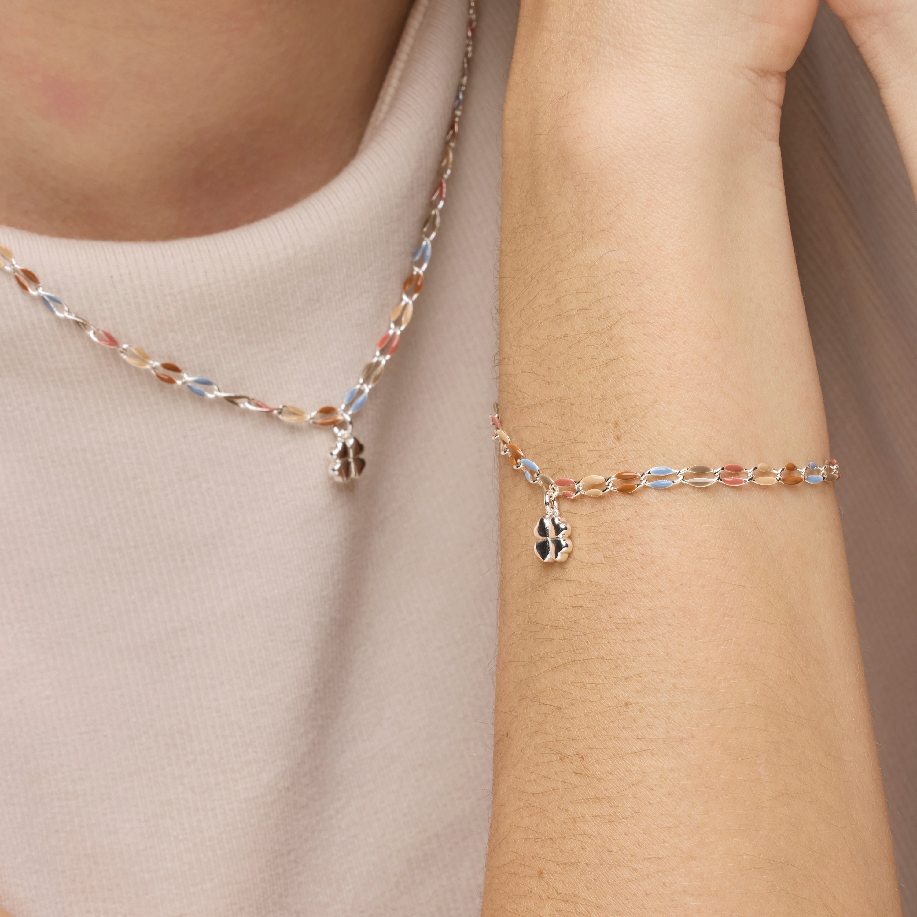 925 Sterling Silver and Multicolor Lacquer Bracelet with Rhodium Finish - Niryan
