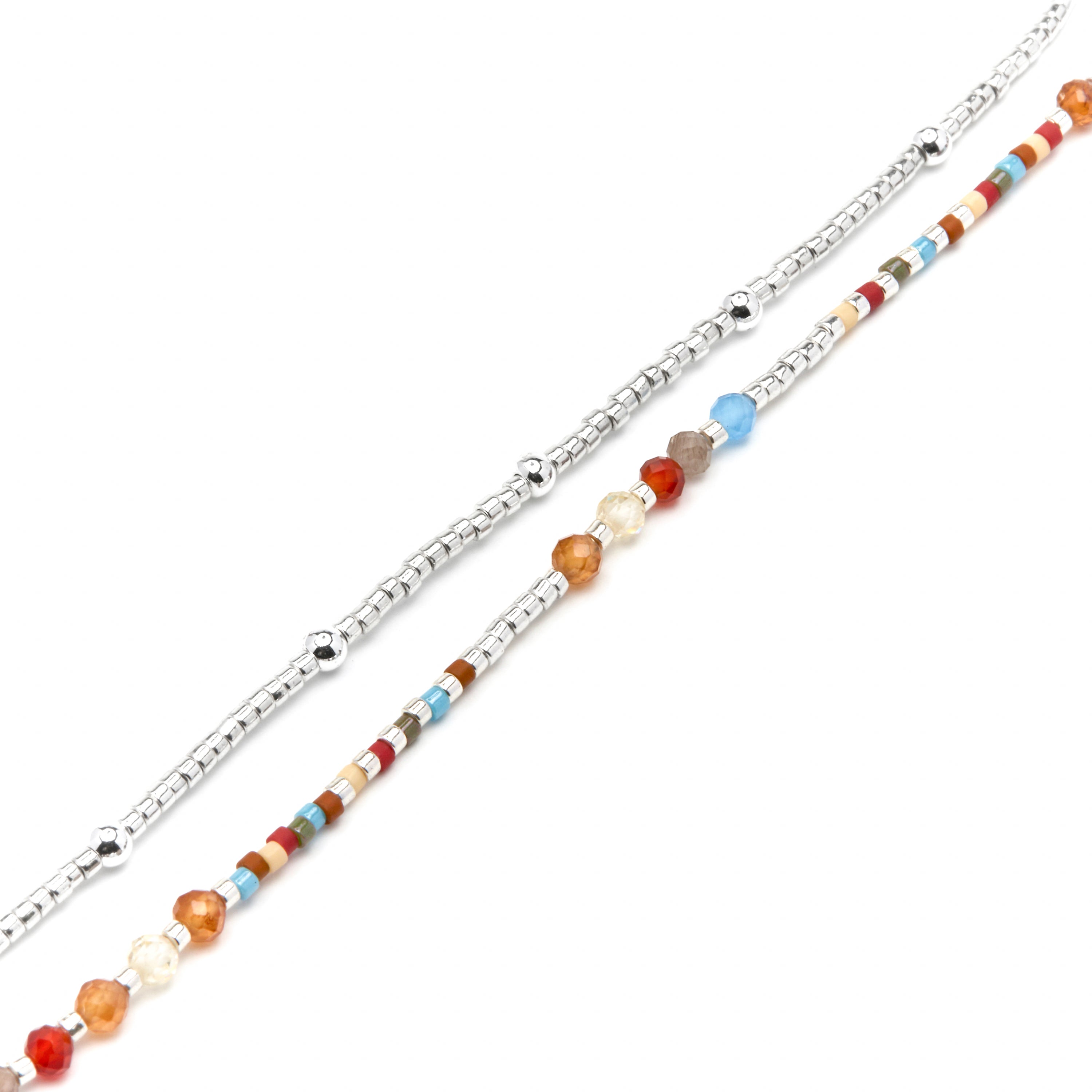 925 Sterling Silver and Garnet Crystal Bracelet with Rhodium Finish - Lareth