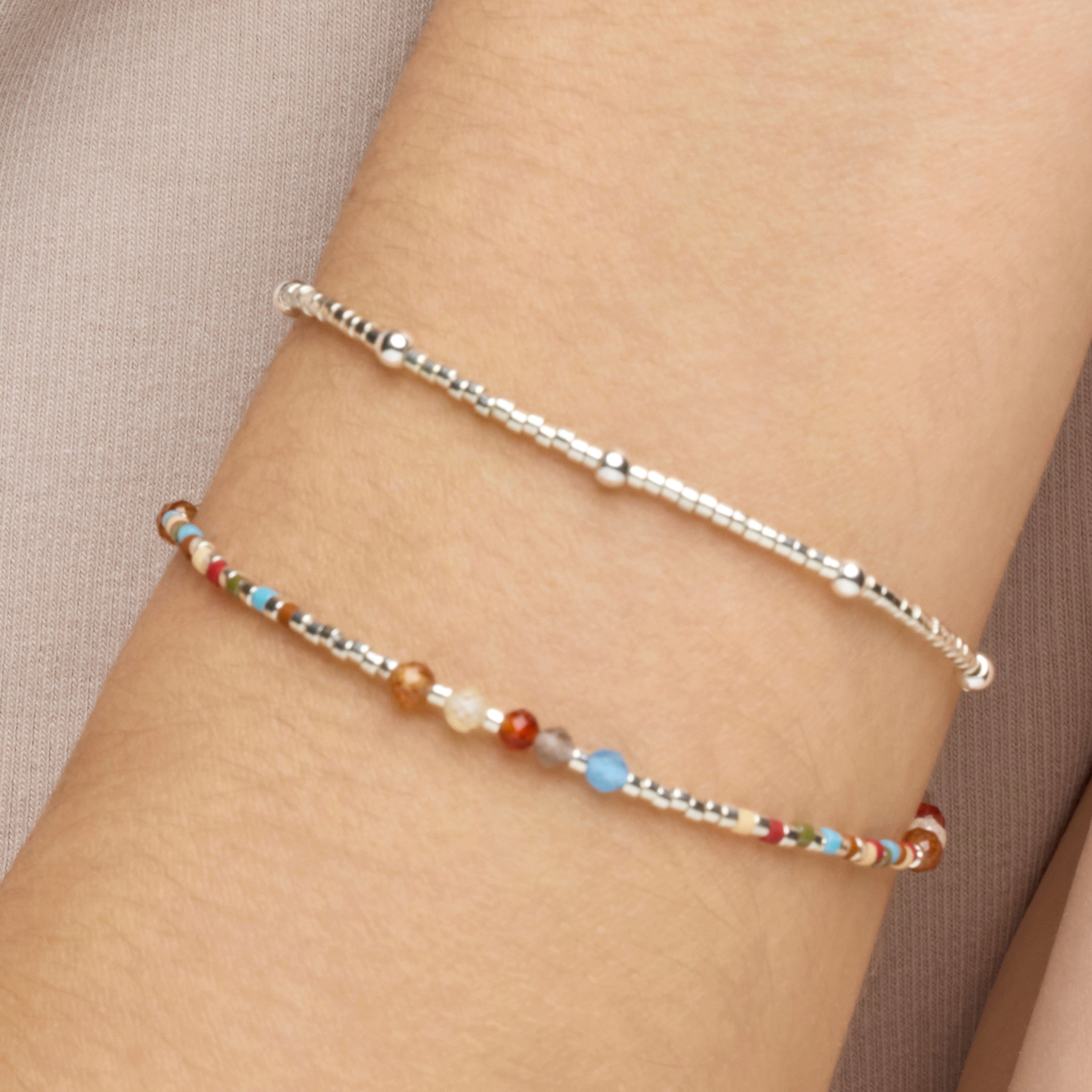 925 Sterling Silver and Garnet Crystal Bracelet with Rhodium Finish - Lareth