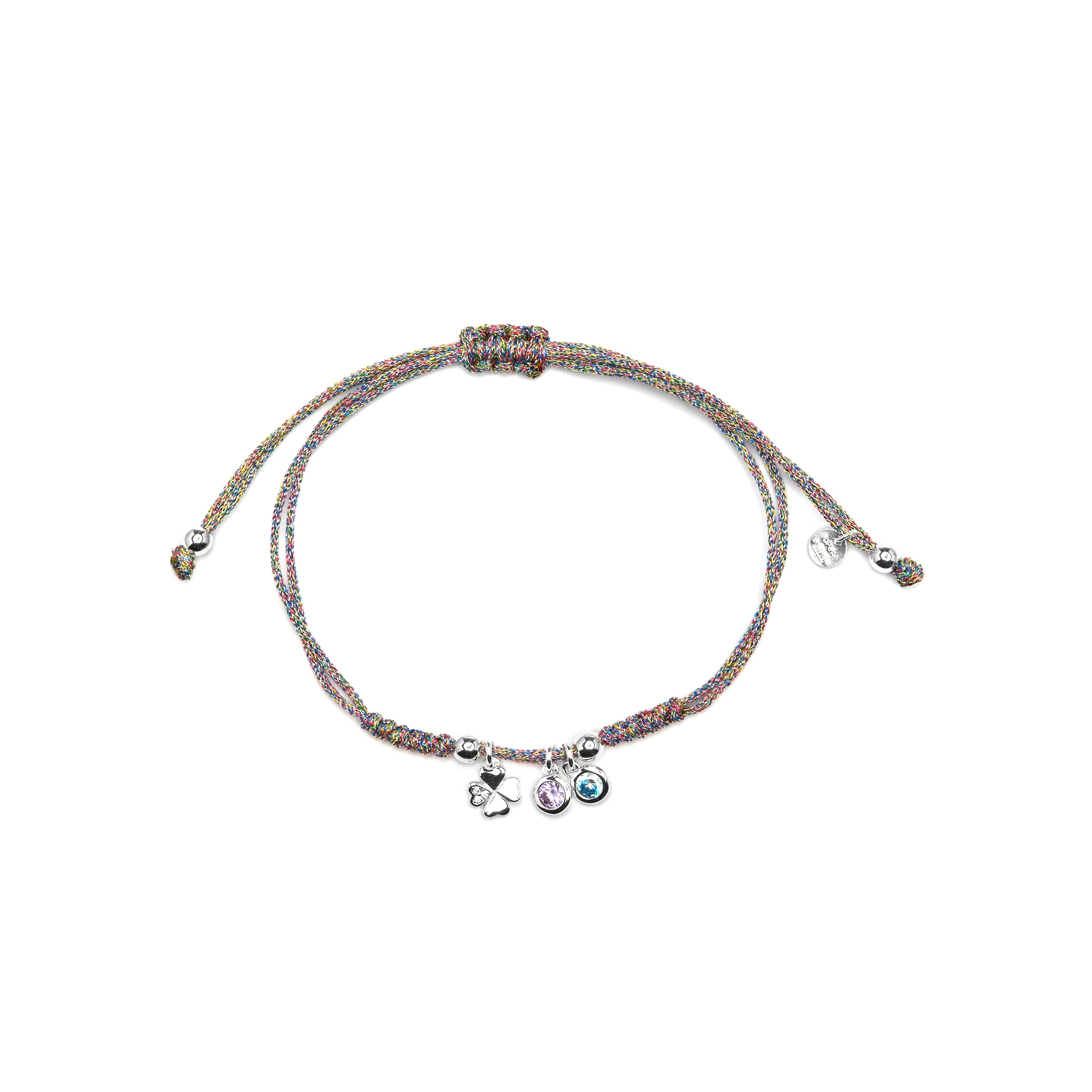 925 Sterling Silver and Multicolor Zirconia Bracelet with Rhodium Finish - Skiram
