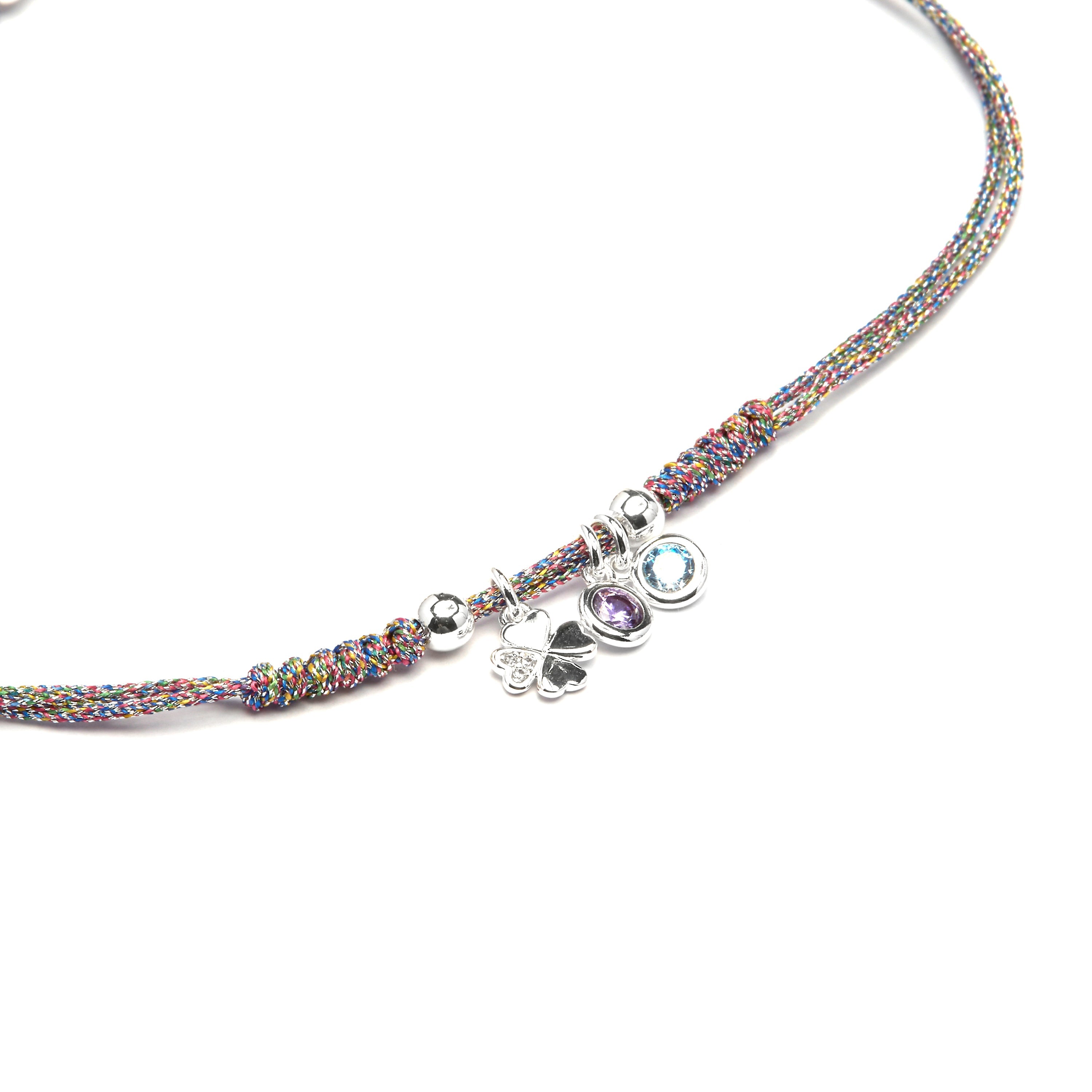 925 Sterling Silver and Multicolor Zirconia Bracelet with Rhodium Finish - Skiram