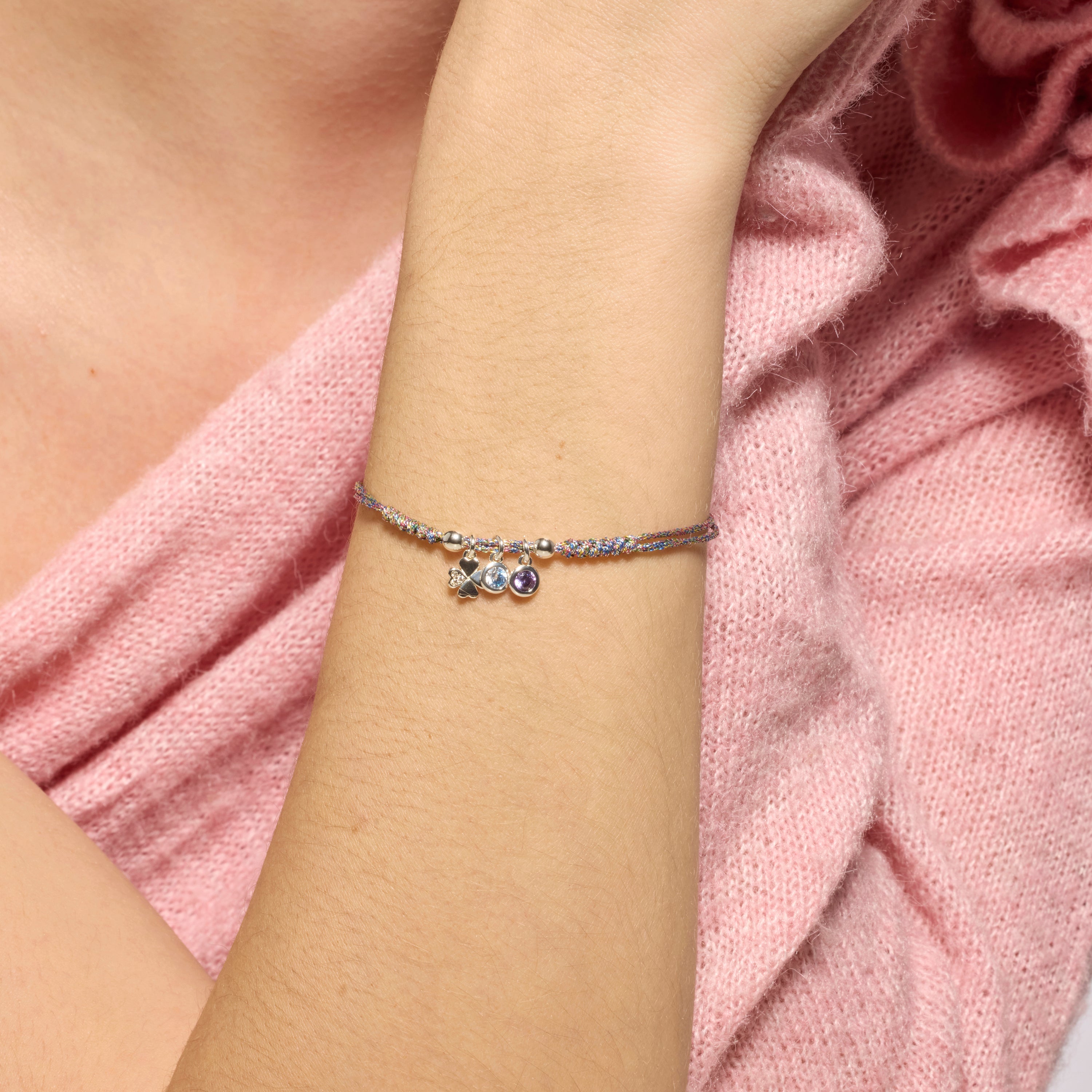925 Sterling Silver and Multicolor Zirconia Bracelet with Rhodium Finish - Skiram