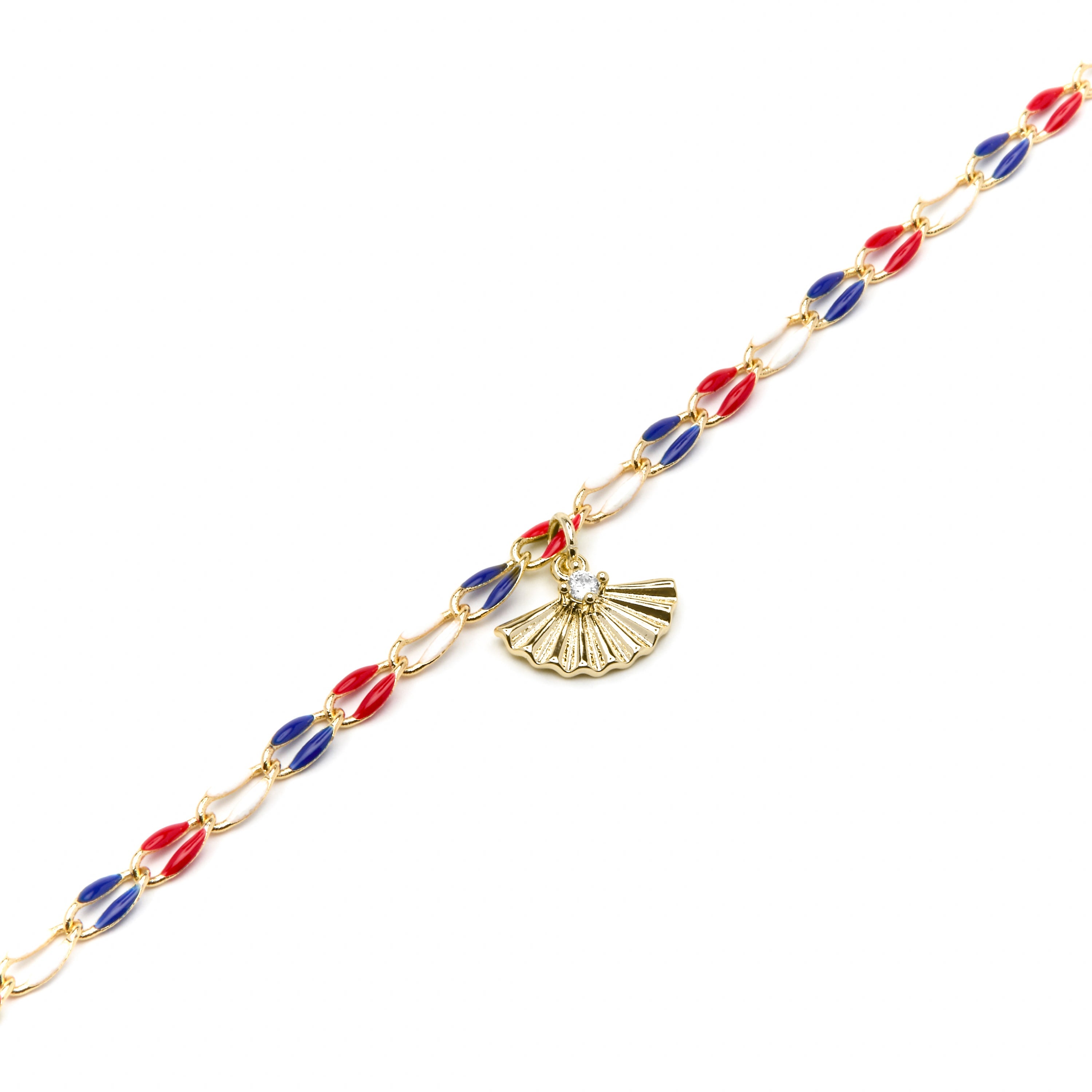 925 Sterling Silver and Multicolor Lacquer Bracelet with 18k Yellow Gold Finish - Xibruk