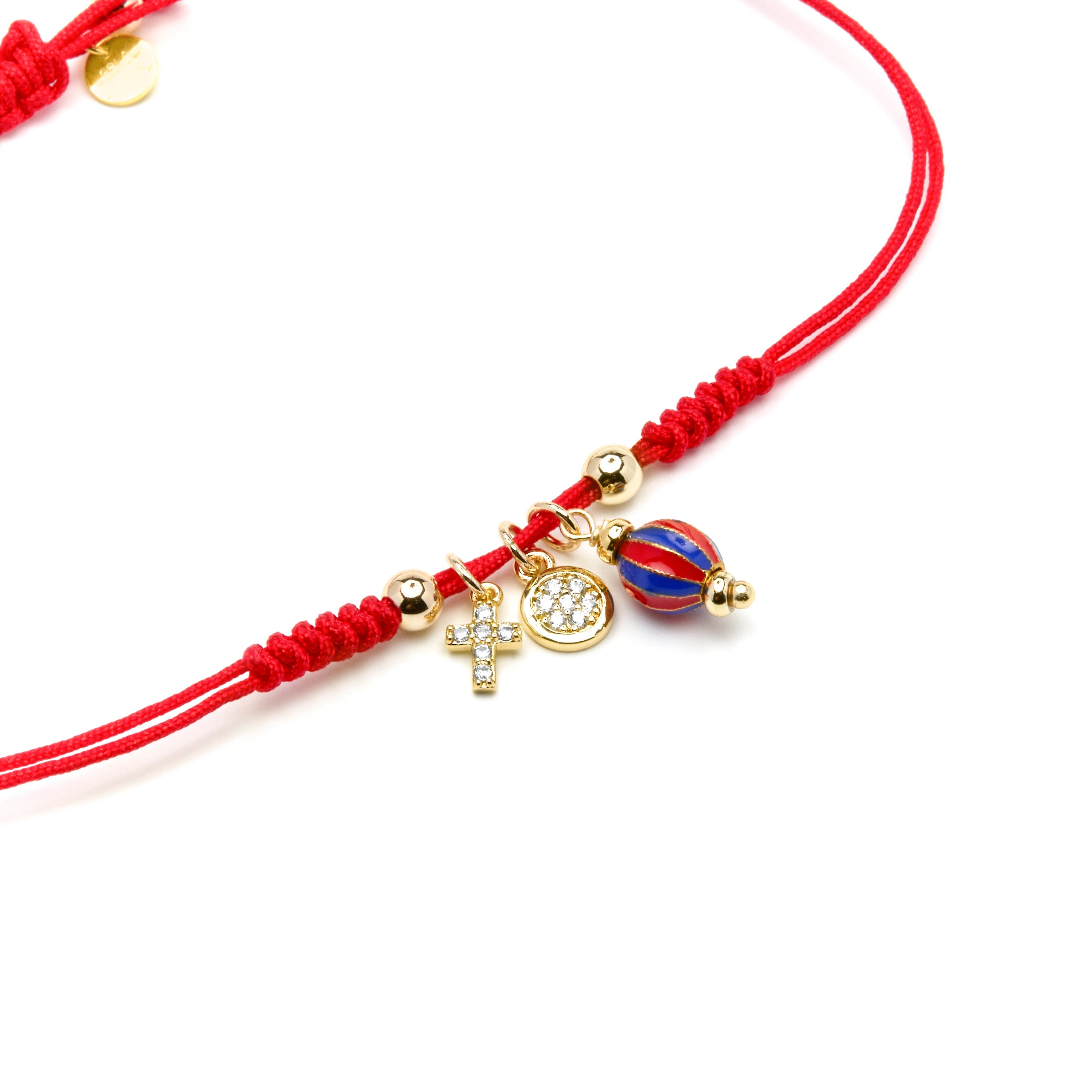 Pulsera de Plata de Ley 925 y Lacado Rojo acabado oro amarillo de 18k - Towi