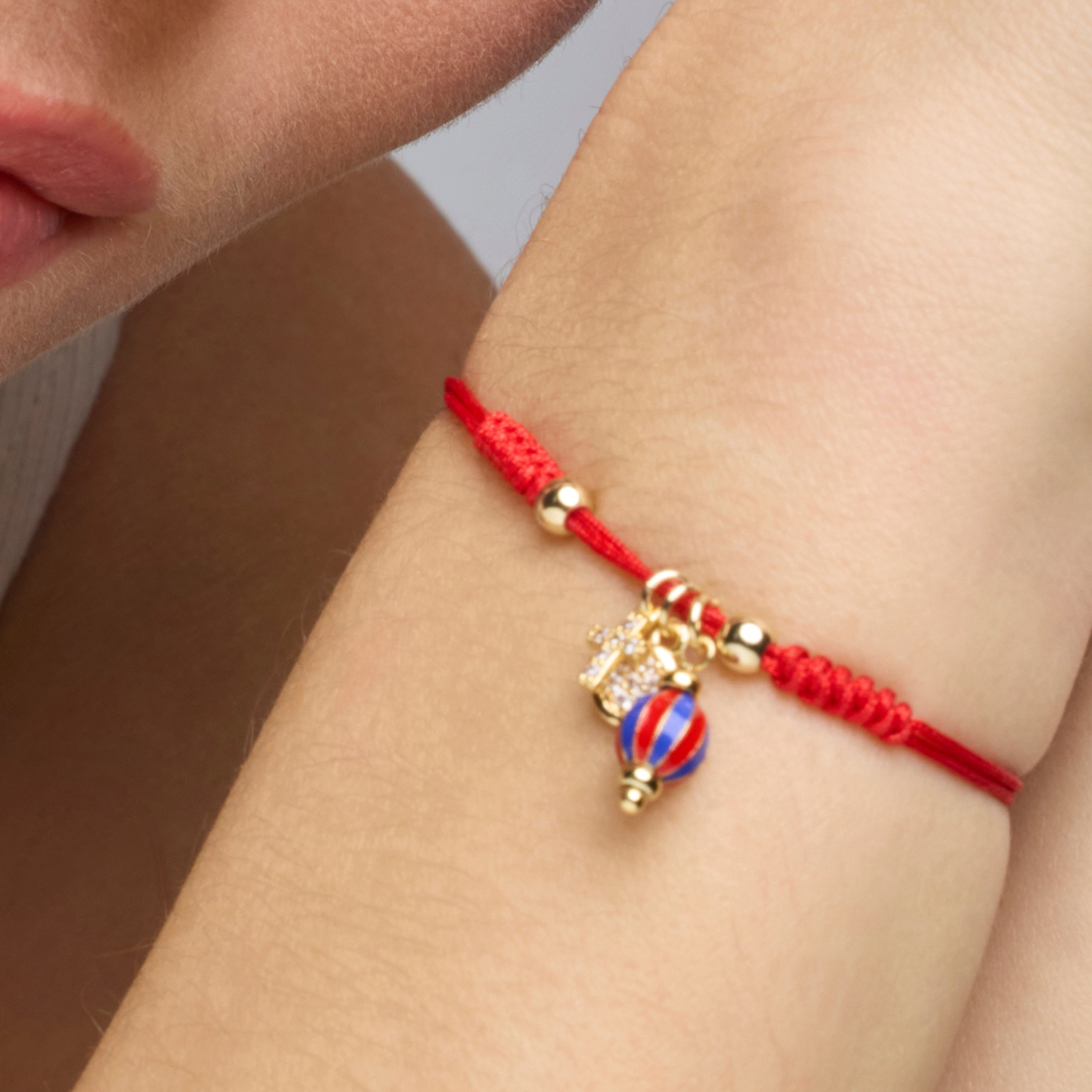 Pulsera de Plata de Ley 925 y Lacado Rojo acabado oro amarillo de 18k - Towi