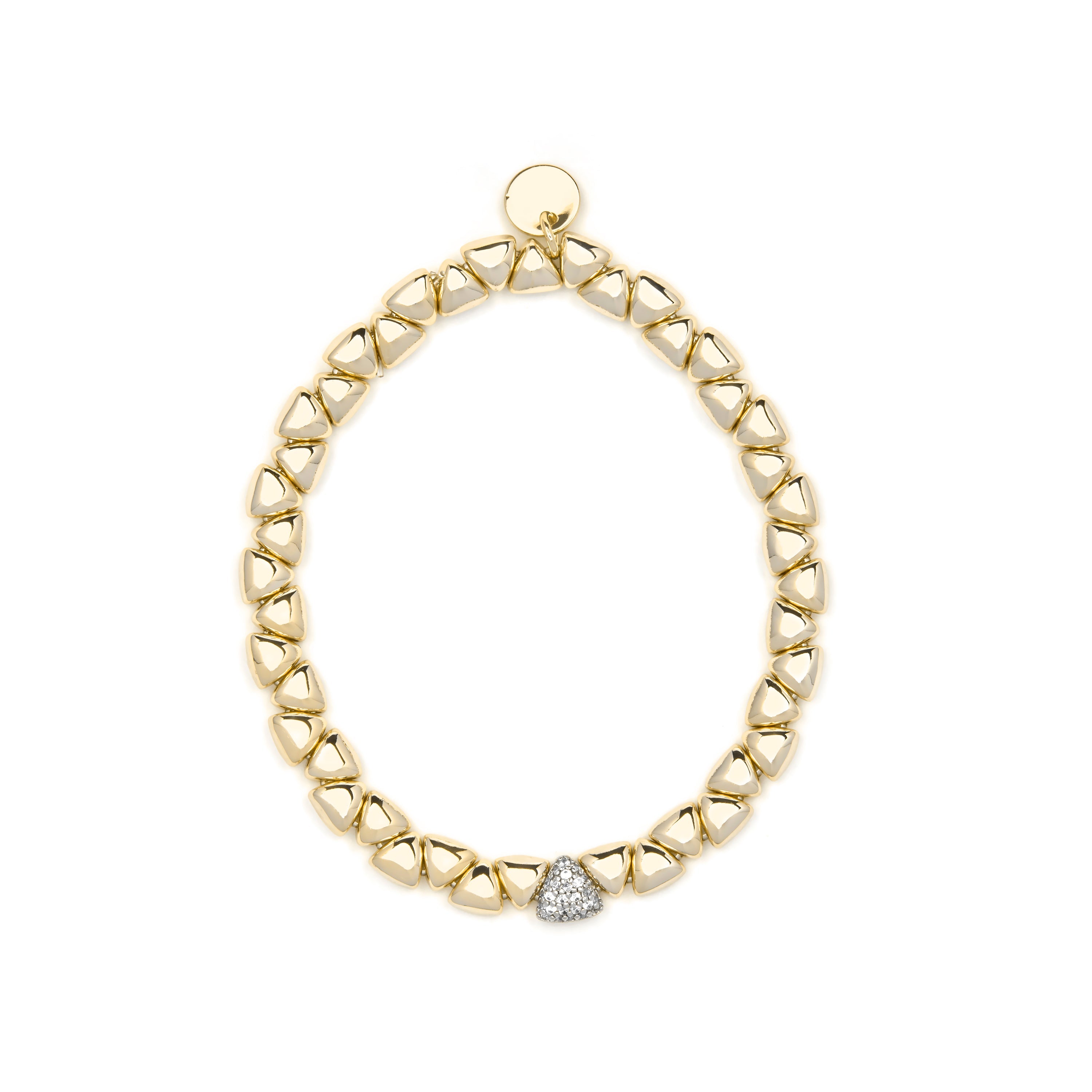 Pulsera de Plata de Ley 925 y Circonita Brillante acabado oro amarillo de 18k - Gaskel