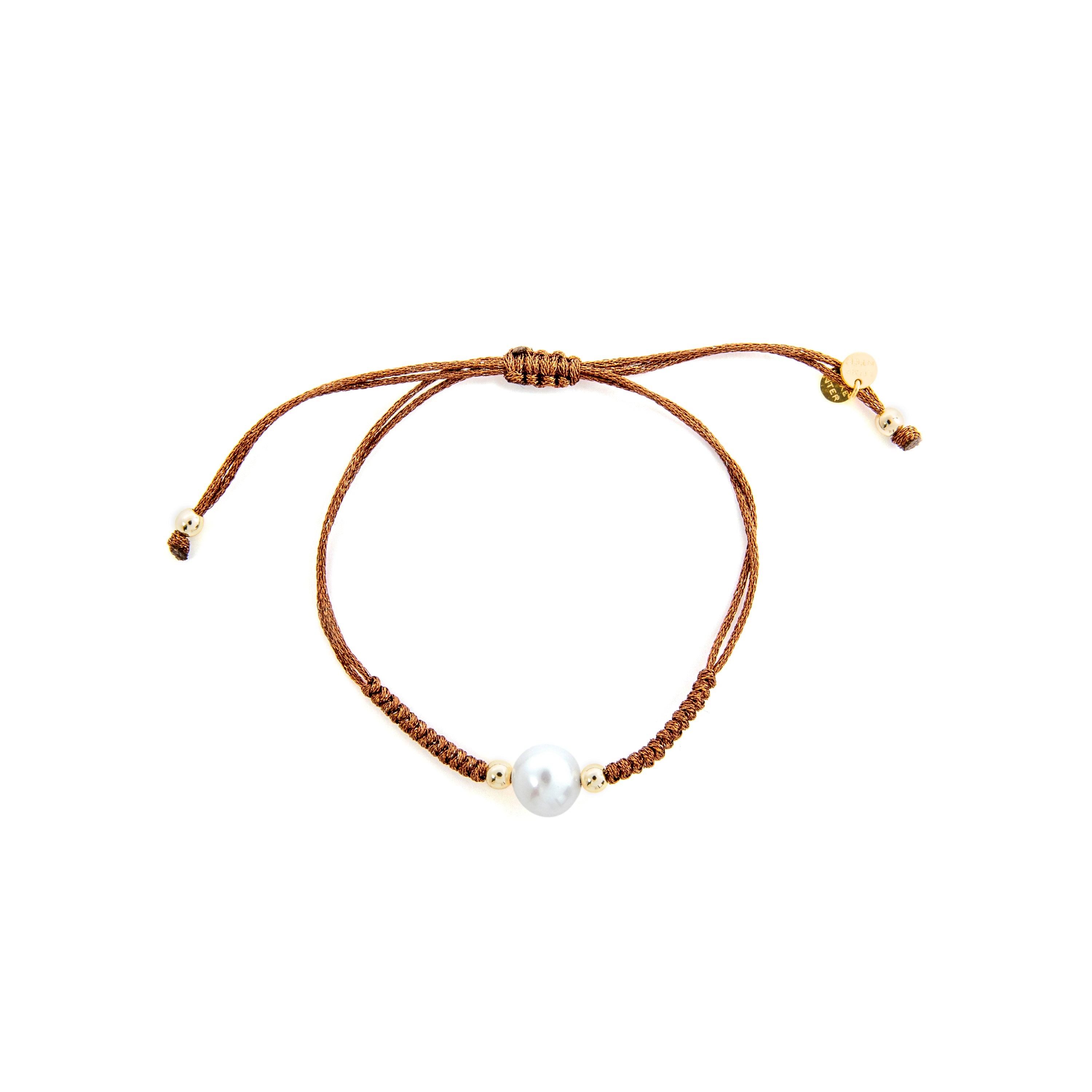 925 Sterling Silver and White Pearl Bracelet, 18k Yellow Gold Finish - Yarul